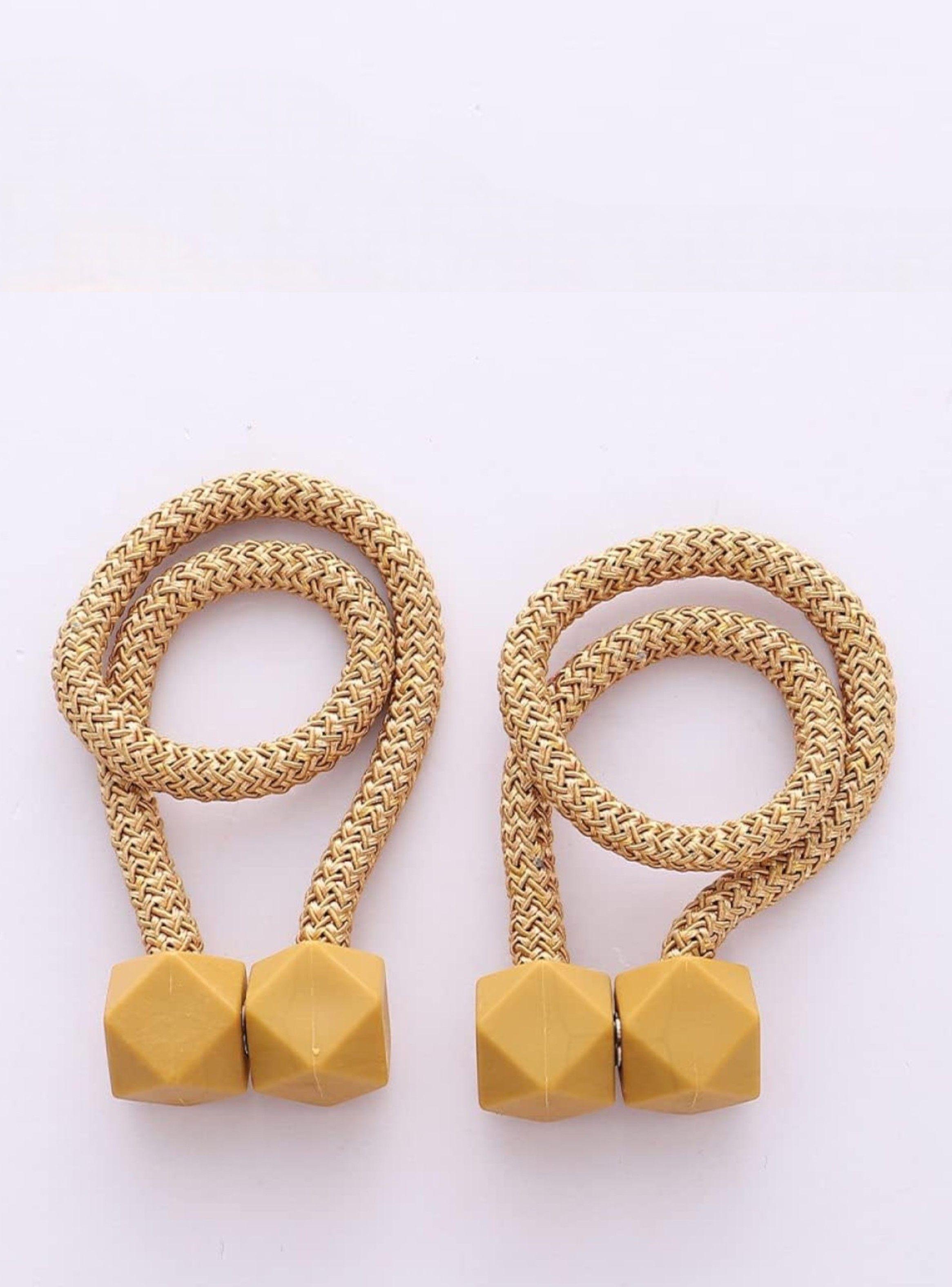 Pack De 02 Sujetadores-abrazaderas Magnéticas Para Cortinas - Dorado-0