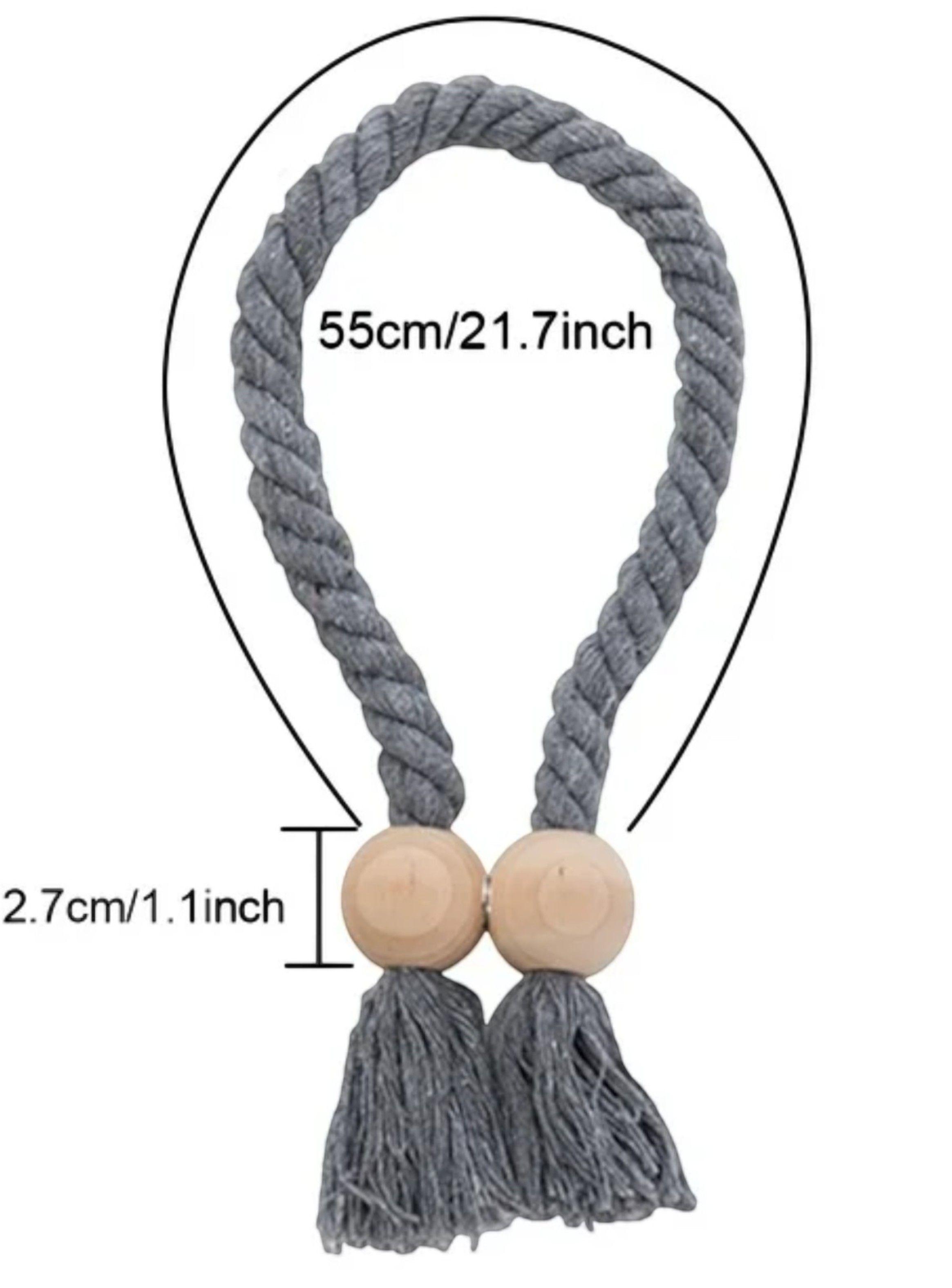 Pack De 02 Sujetadores Magnéticas Para Cortinas Cuerda Gris M4-3