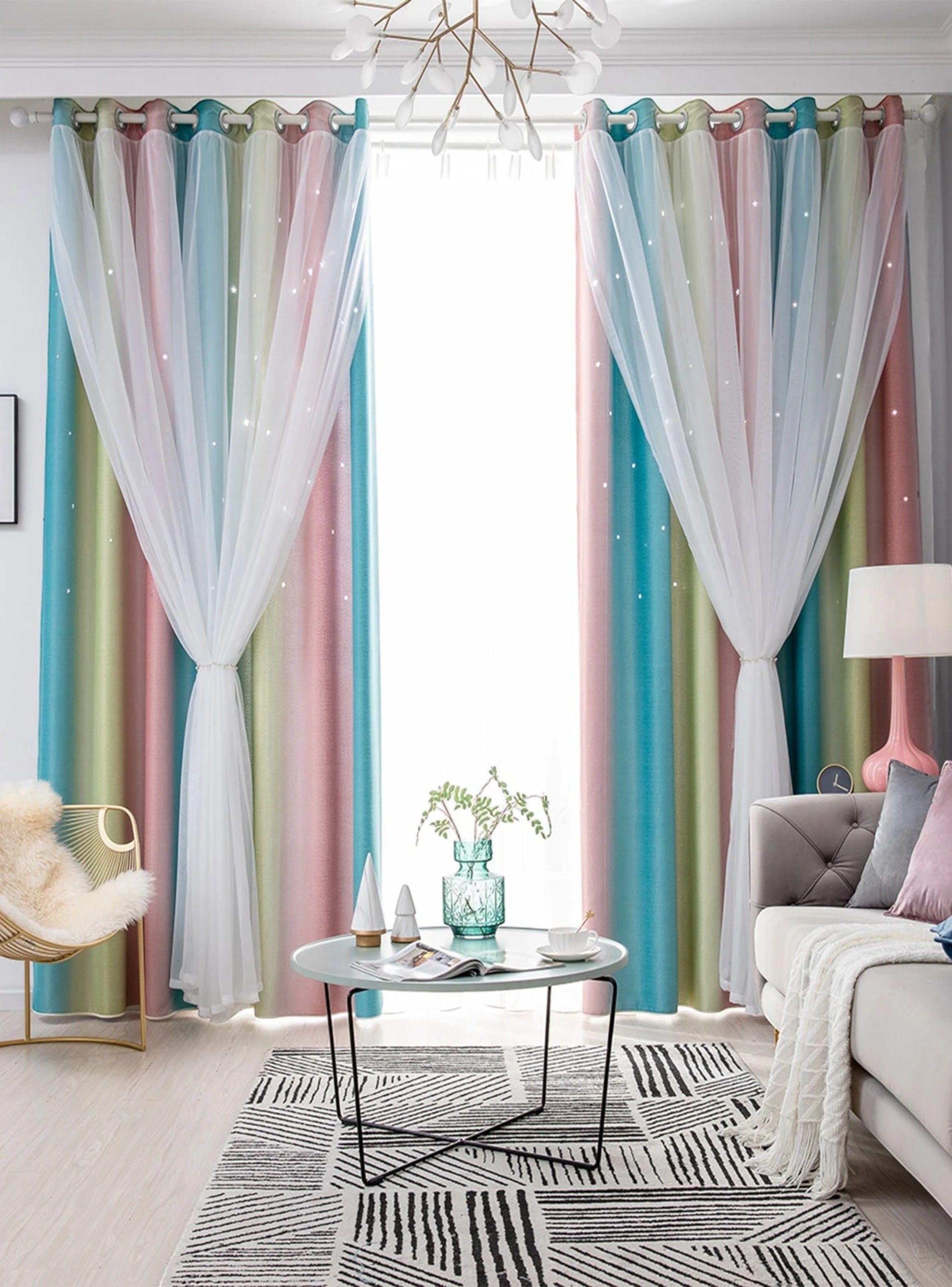 Cortinas Blackout con Destellos de Luz Estrella MultiLila-0