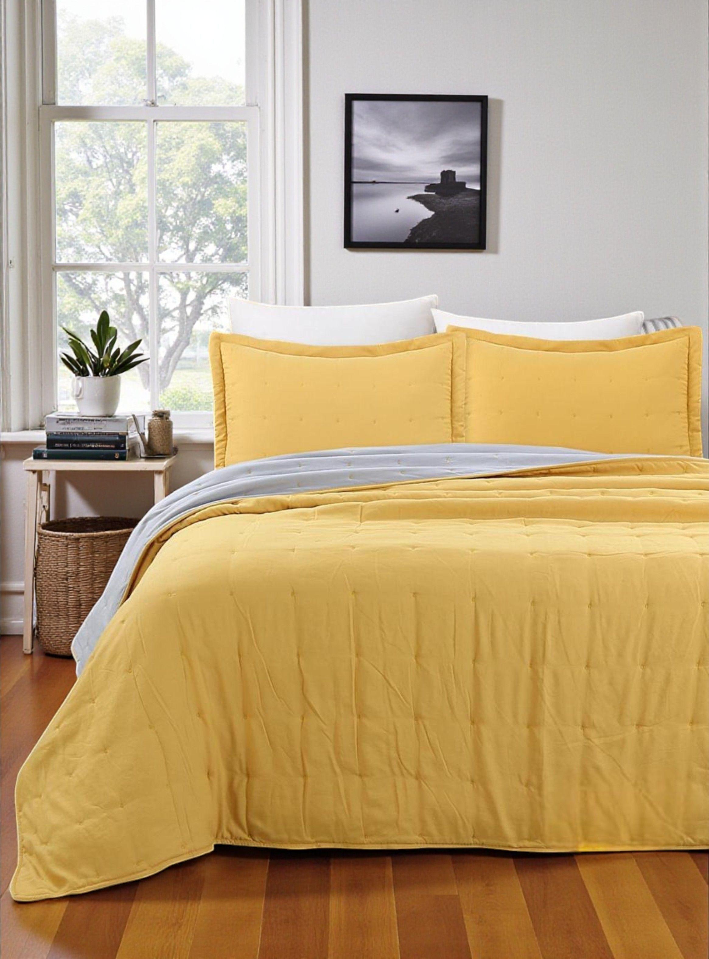 Cubrecama de Algodon 2 plazas Mostaza-0