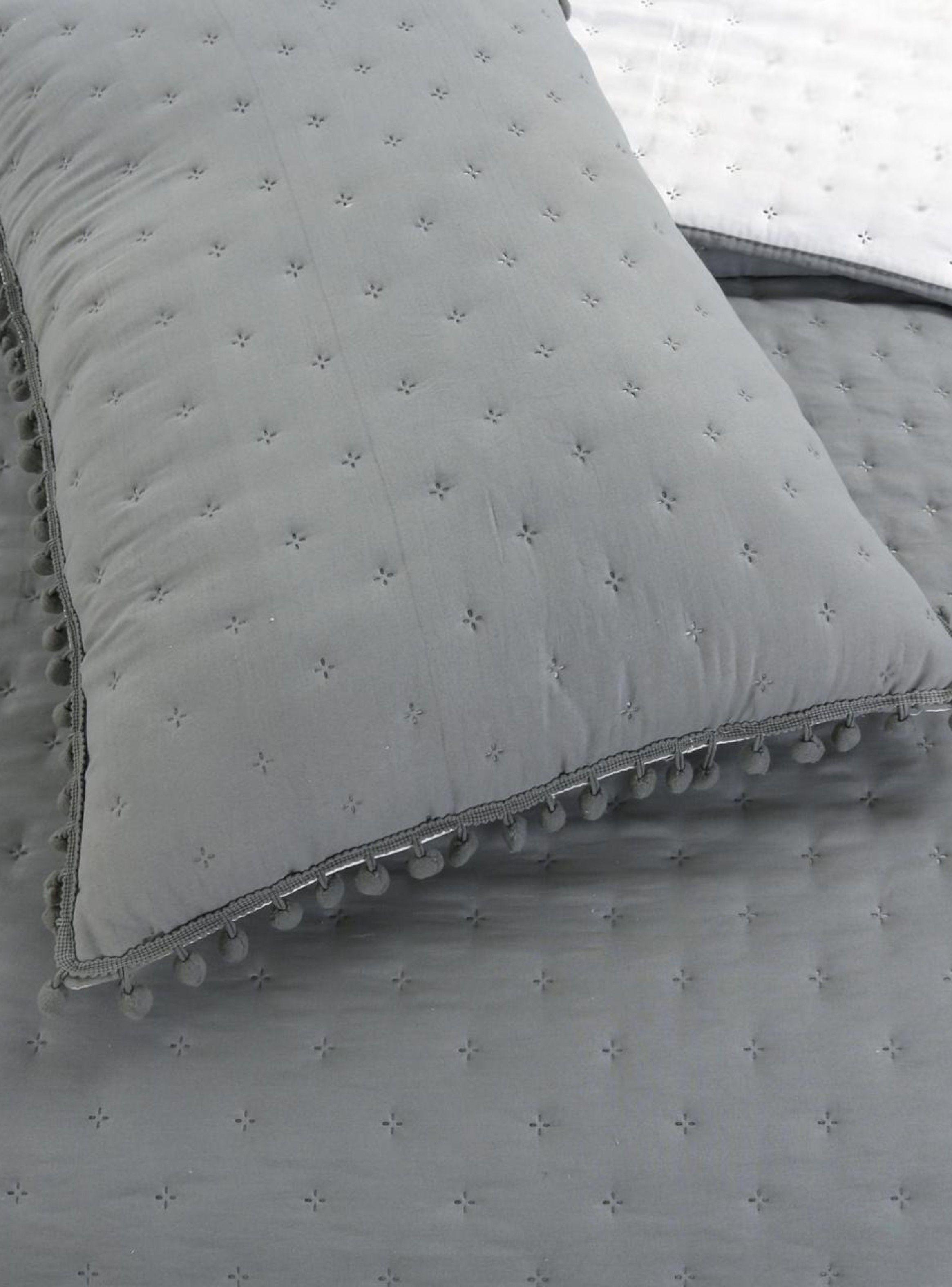 Cubrecama de Algodon 1.5 plazas Gris-3