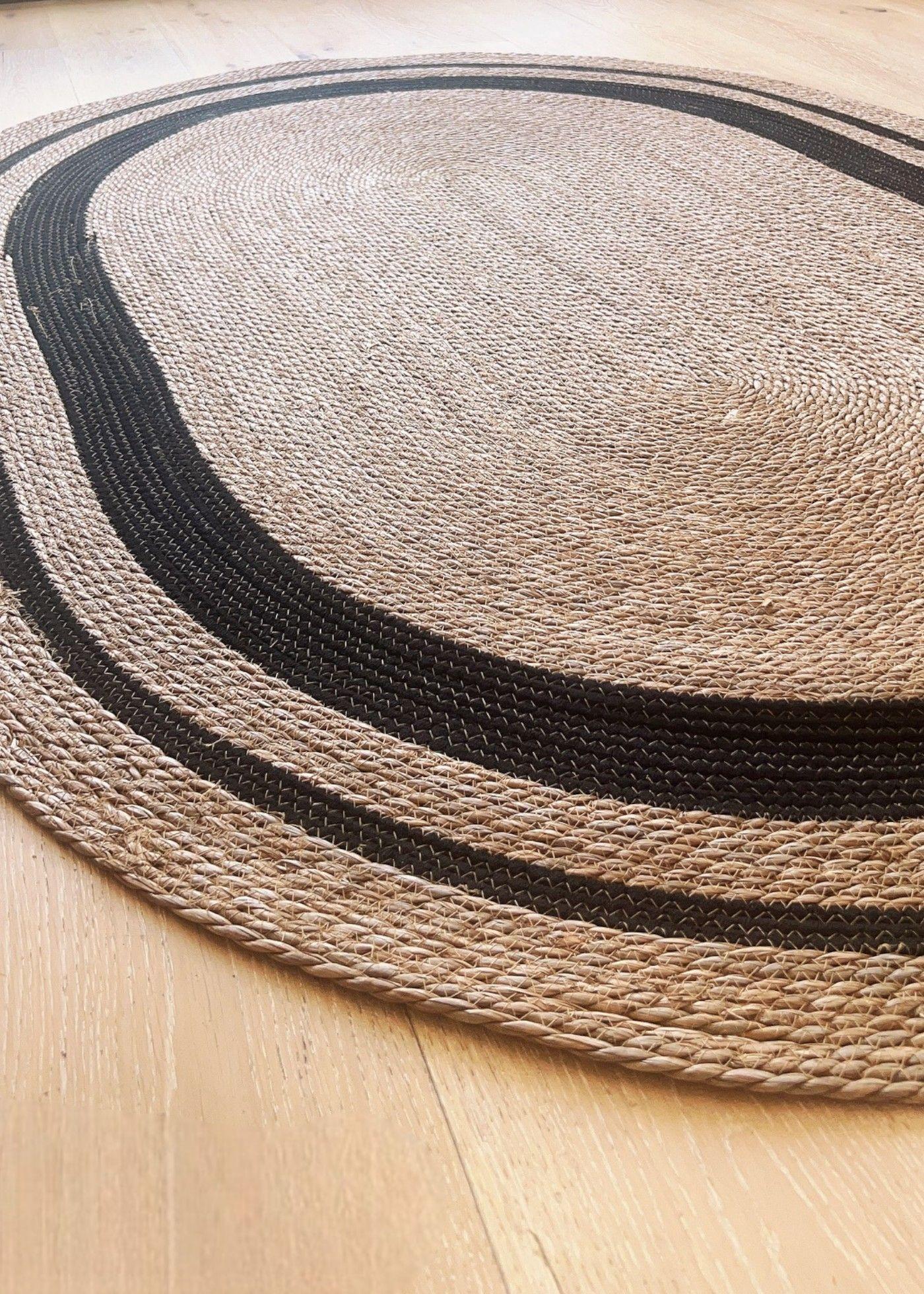 Alfombra Ovalada de Yute natural Trenzado 140x200 cm-2