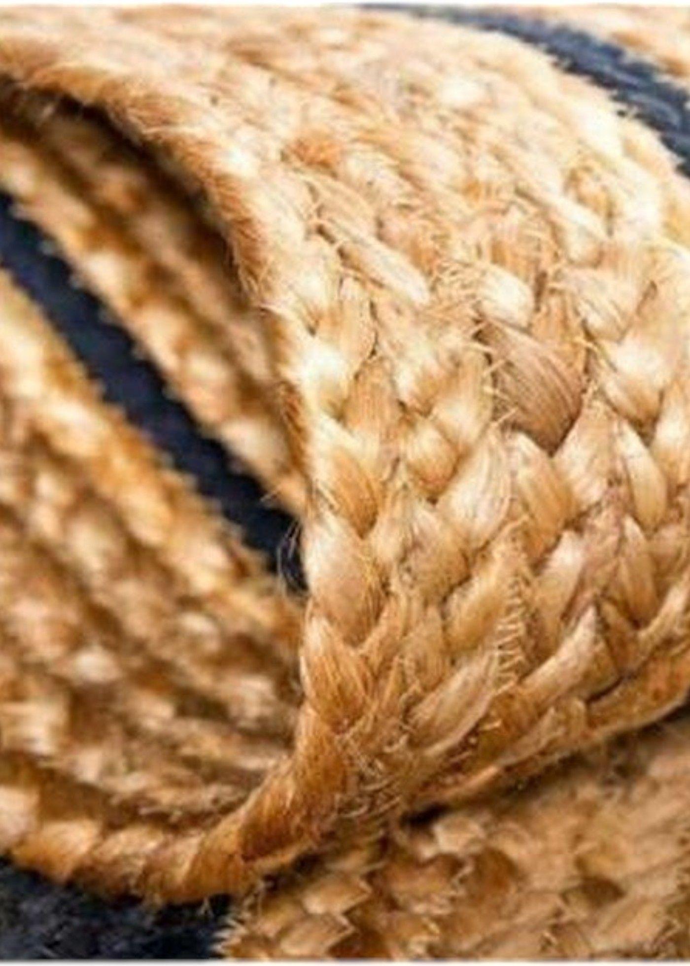 Alfombra Ovalada de Yute natural Trenzado 140x200 cm-4