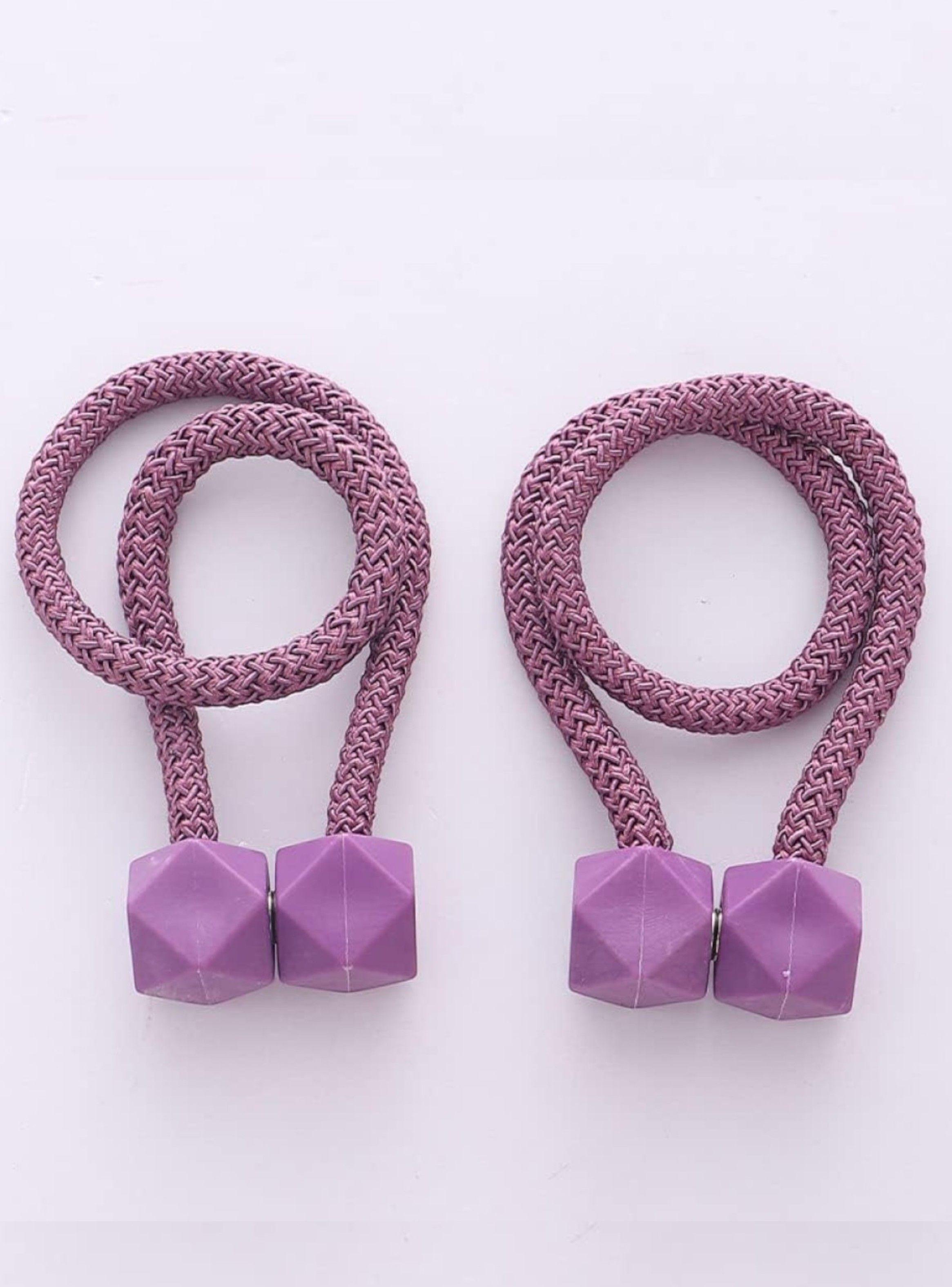 Pack De 02 Sujetadores-abrazaderas Magnéticas Para Cortinas - Morado-0