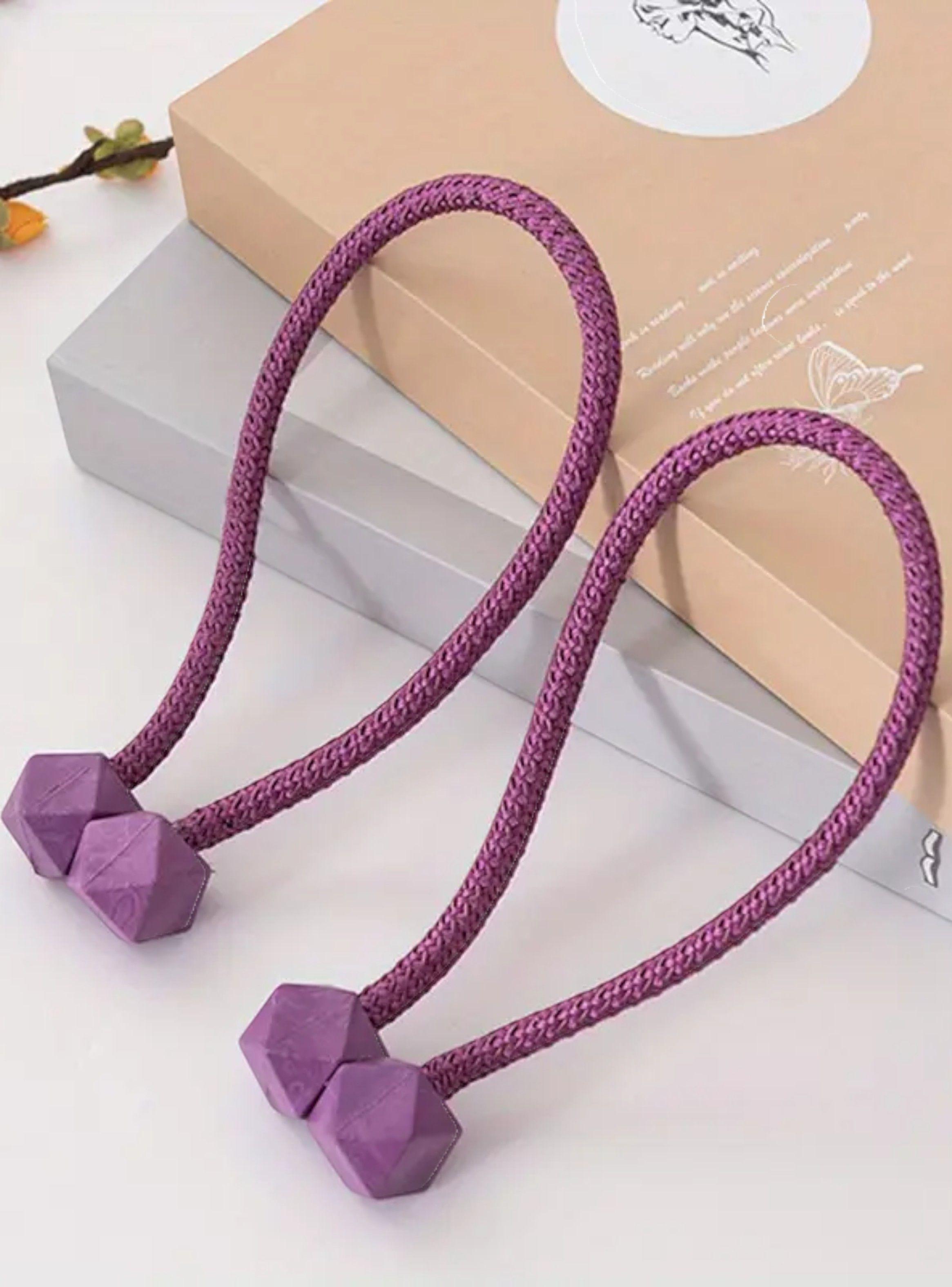 Pack De 02 Sujetadores-abrazaderas Magnéticas Para Cortinas - Morado-1