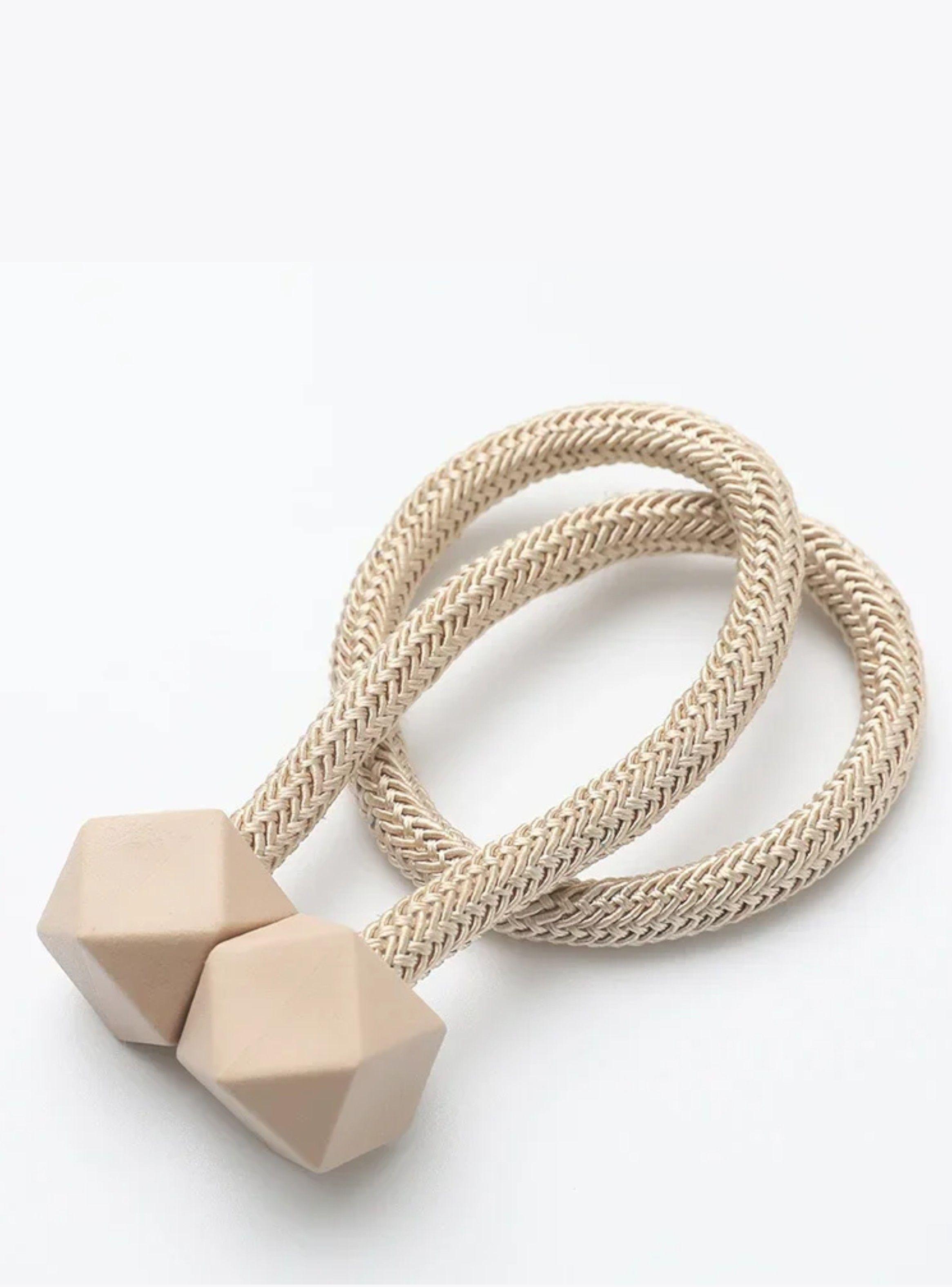 Pack De 02 Sujetadores-abrazaderas Magnéticas Para Cortinas - Beige-0