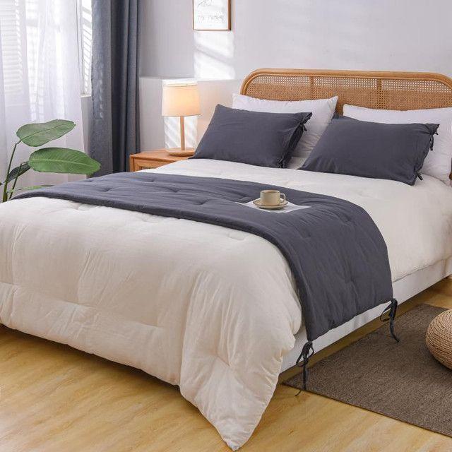 Set Piecera de Lino Gris 80 X 210 +2 fundas-2