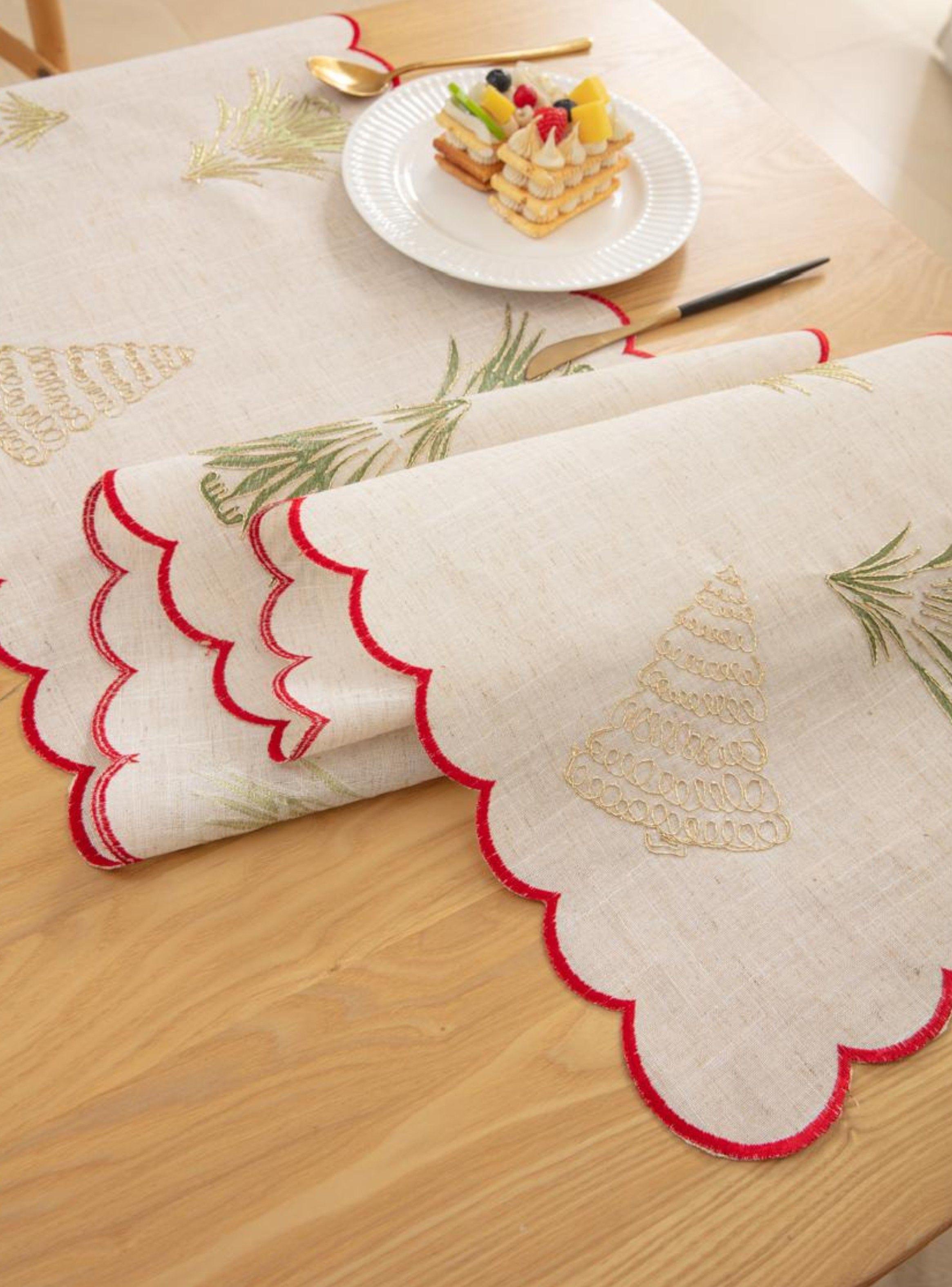 Camino de Mesa Navideño 36x180 cm  Diseño en Arpillera Ideal para Decoración md02-2