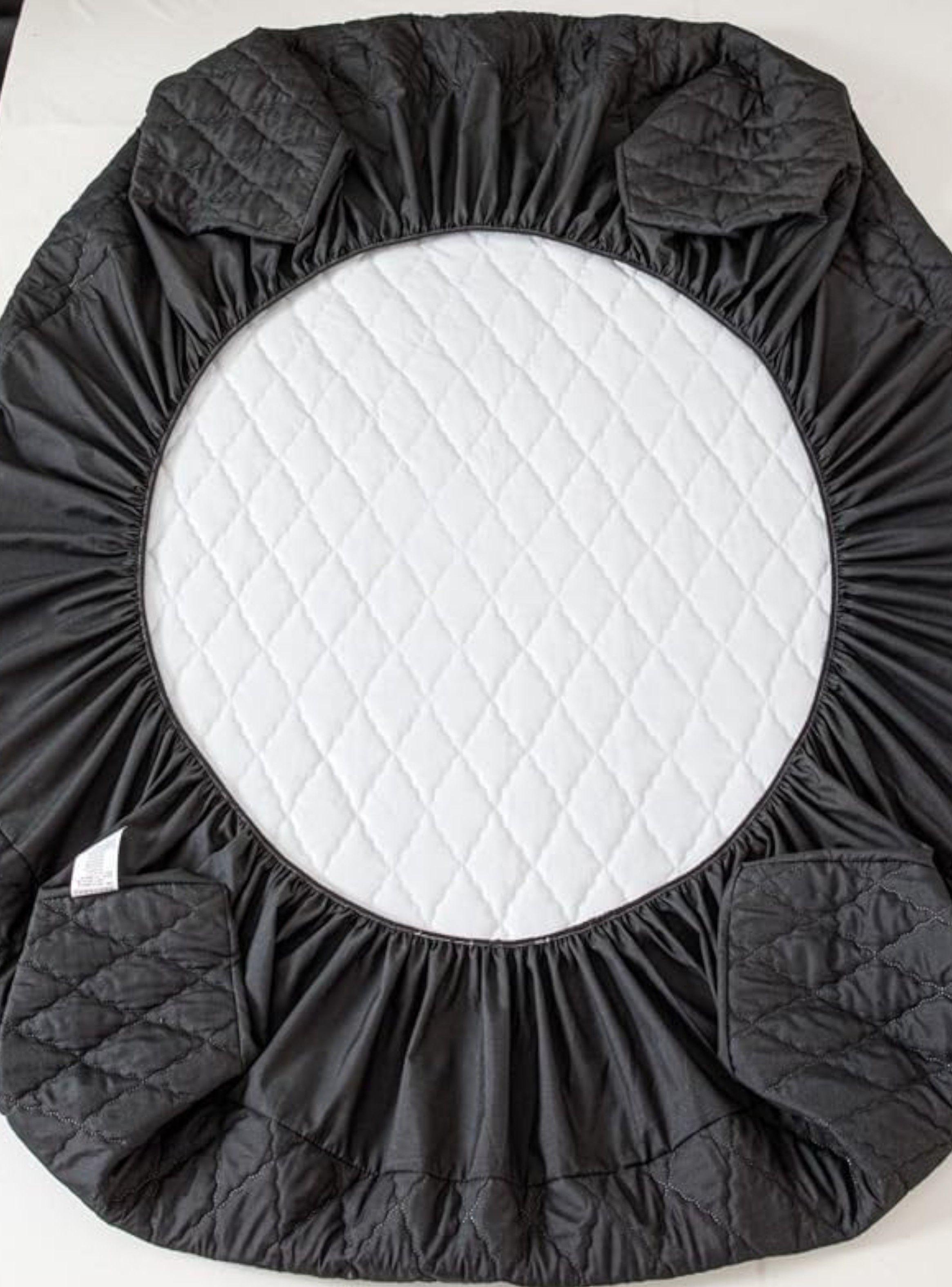 Cubrecolchón impermeable 1.5p + 01 funda de almohada Negro-3