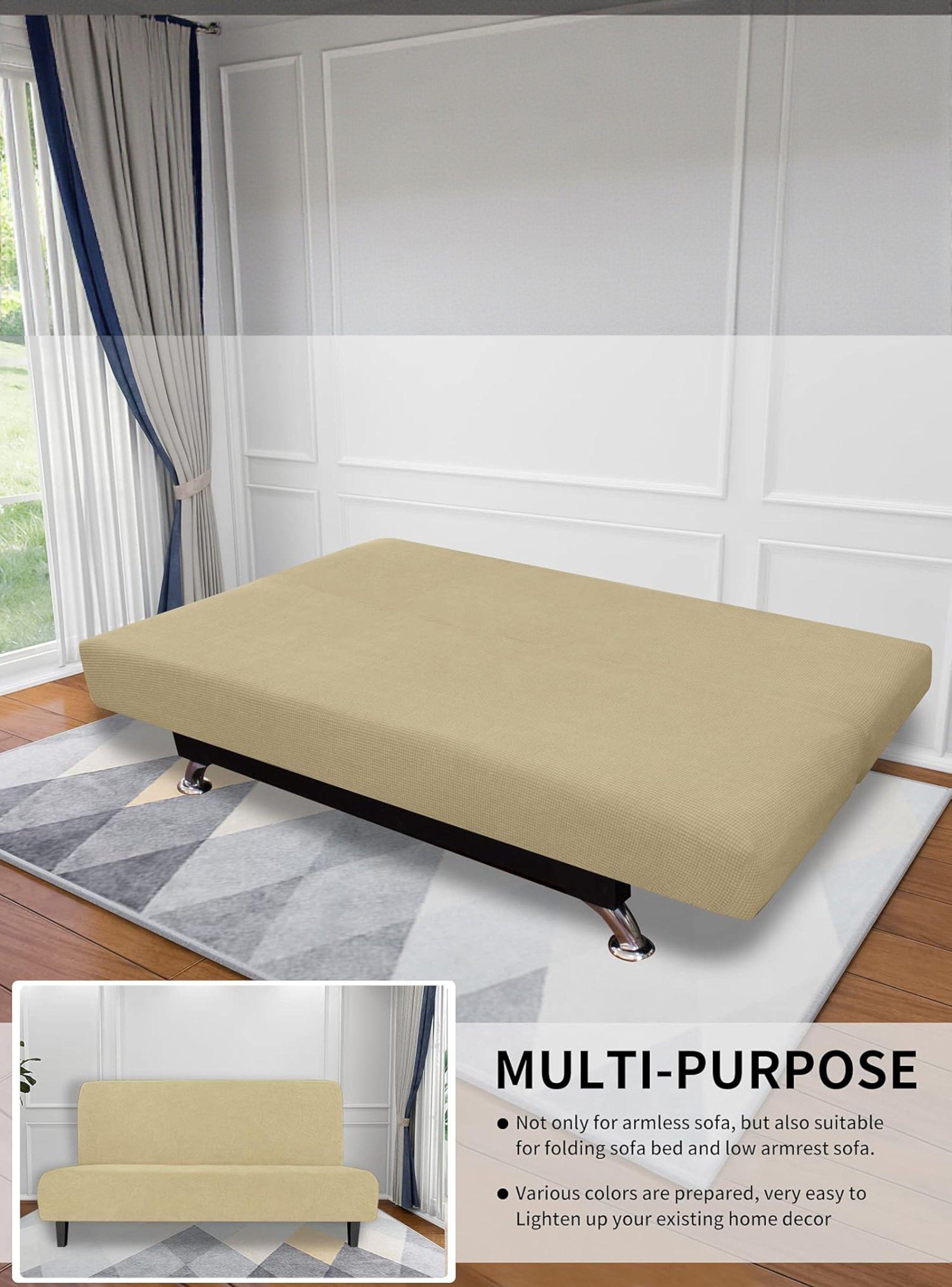 Funda para Futón Tela Premium Cuadrille Beige-3