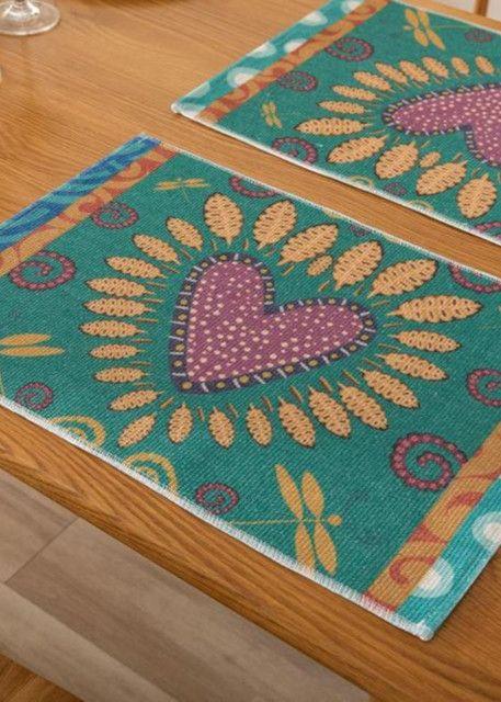 Camino de mesa 35x180cm + Individuales Set de 7 piezas mod07-2