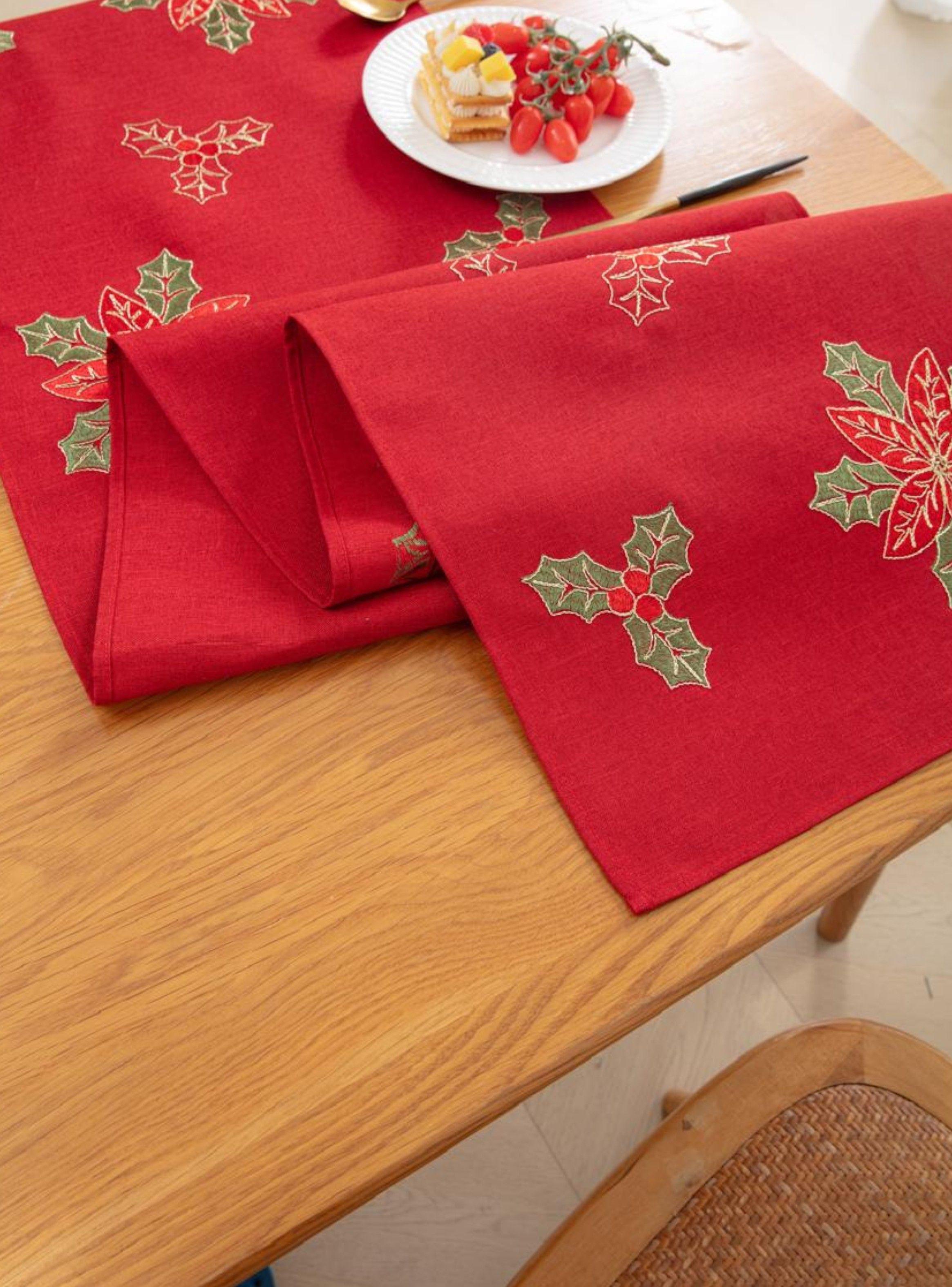 Camino de Mesa Navideño 36x180 cm  Diseño en Arpillera Ideal para Decoración md05-2