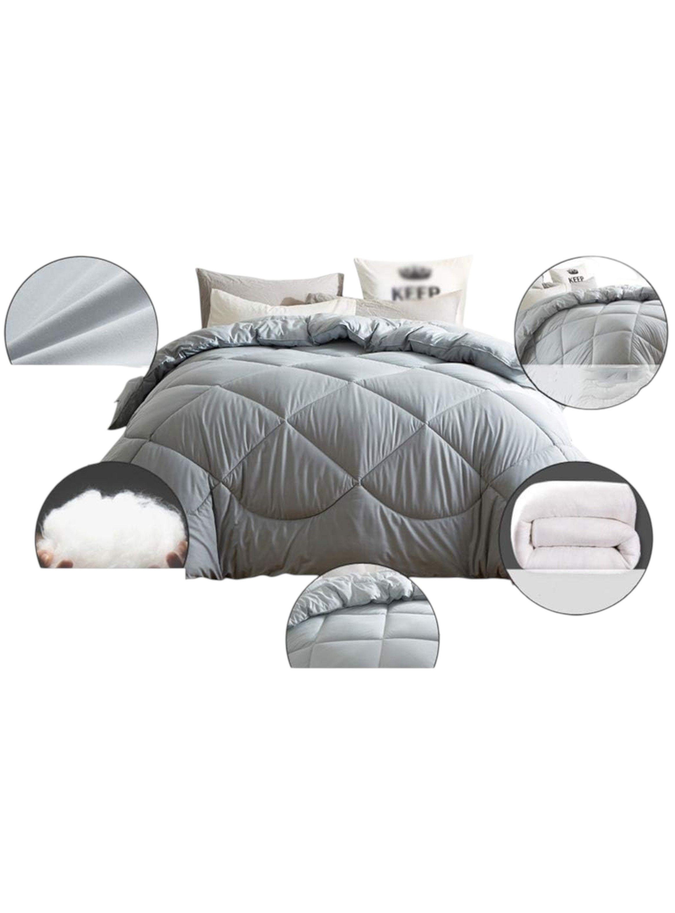 Plumon Edredon N rdico de Algodon 2 Plazas 230x250cm Gris-4