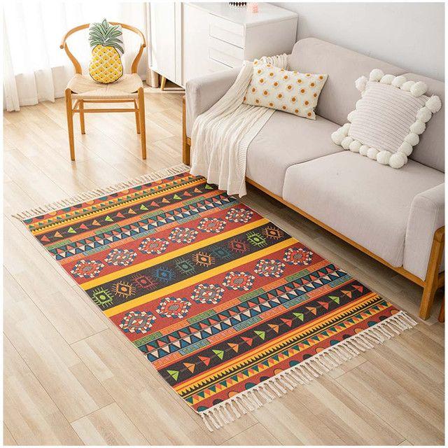 Alfombra bohemia de estilo etnico 180x200 cm-10-0