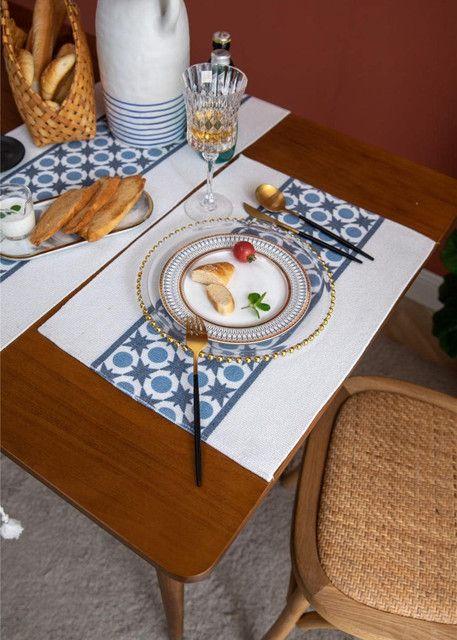 Camino de mesa 35x180cm + Individuales Set de 7 piezas mod03-2
