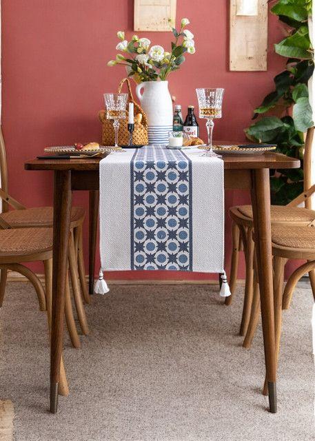 Camino de mesa 35x180cm + Individuales Set de 7 piezas mod03-3