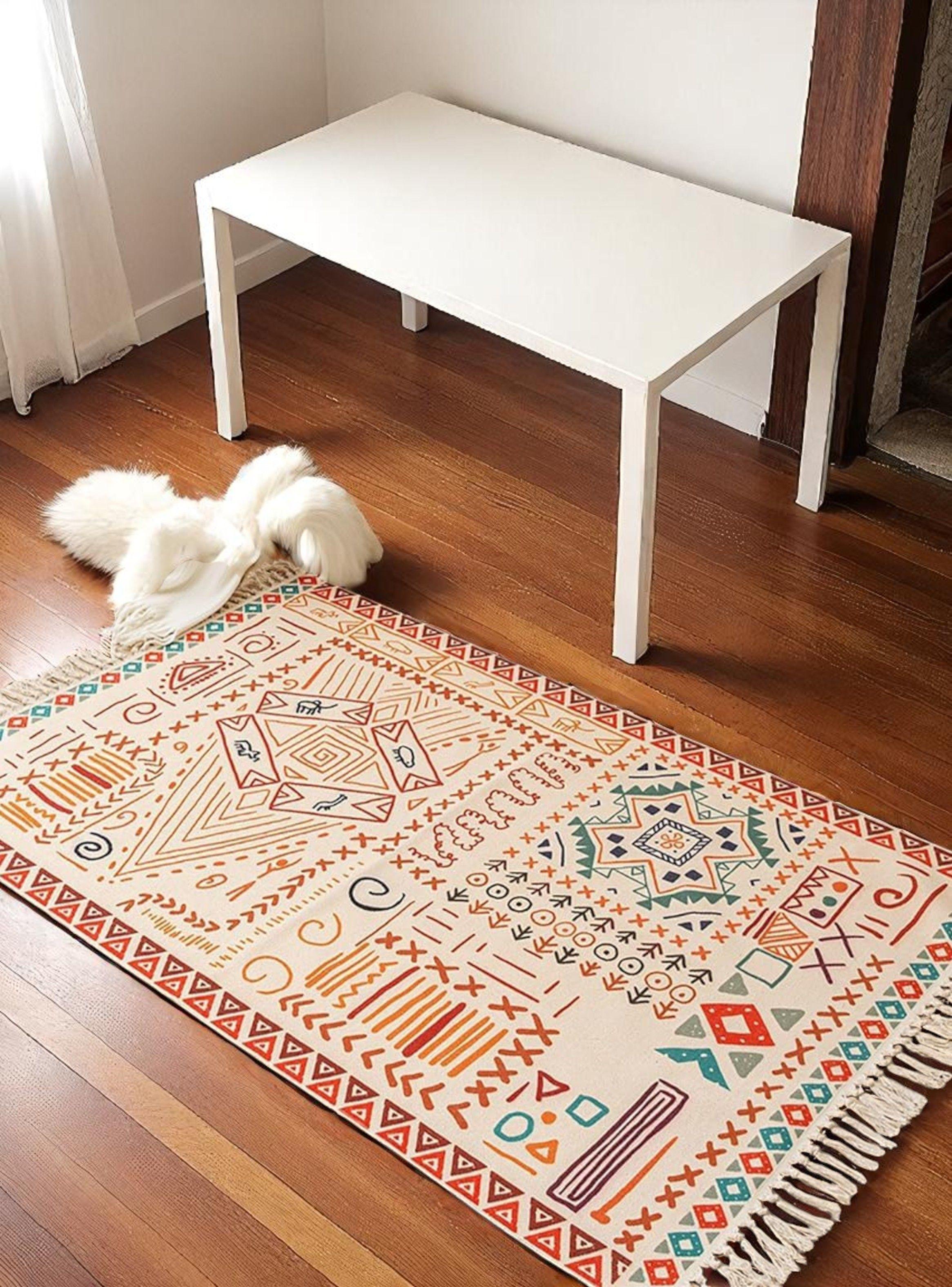 Alfombra bohemia de estilo etnico 180x200 cm-07-5