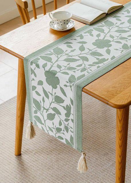 Camino De Mesa de Lino Tejido Con Diseño 35*180cm mod04-1