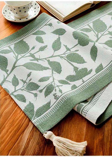 Camino De Mesa de Lino Tejido Con Diseño 35*180cm mod04-2