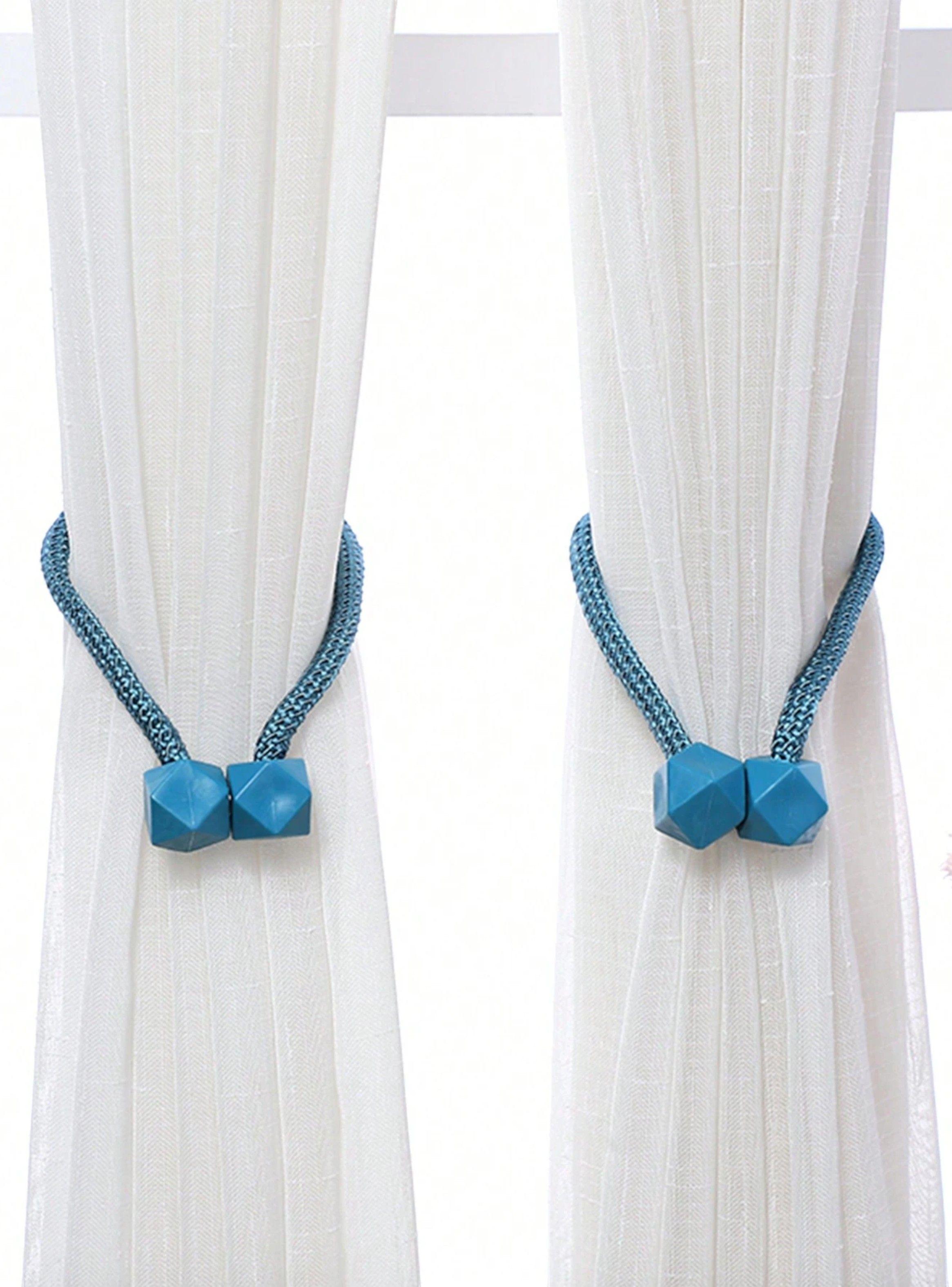 Pack De 02 Sujetadores-abrazaderas Magnéticas Para Cortinas - Azul Petroleo -2