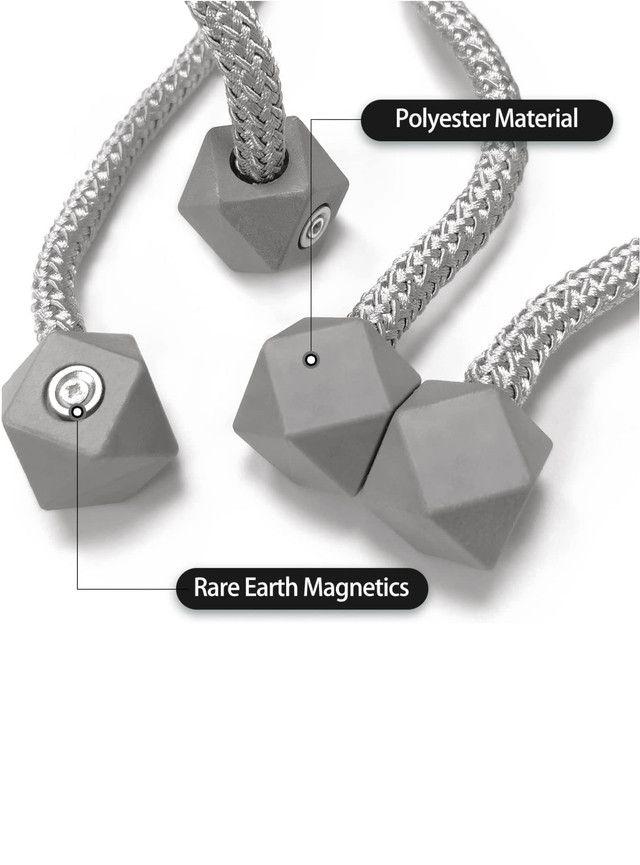 Pack De 02 Sujetadores-abrazaderas Magnéticas Para Cortinas - Azul Petroleo -4