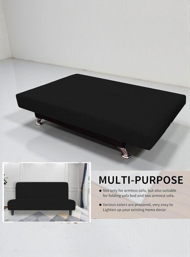 Funda para Futón Tela Premium Cuadrille Negro-3