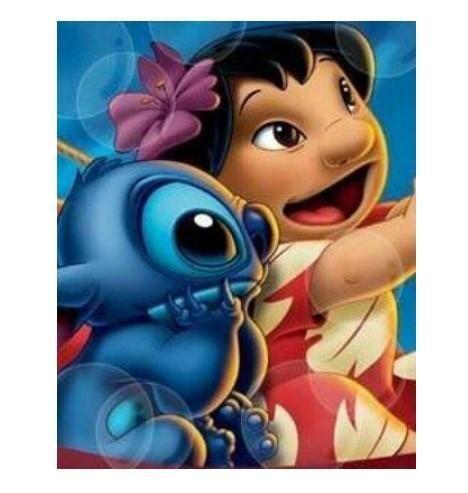 Diamond Painting DIY. Lilo y Stitch Felices 30 x 40 Cm.-0