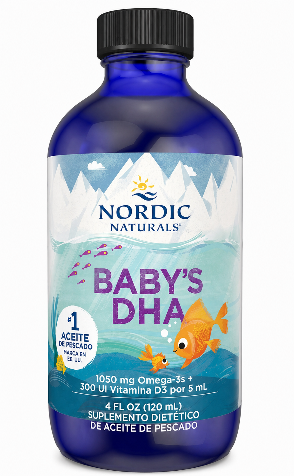 Nordic Naturals Babys Omega 3 DHA mas vitamina D3 300 IU apoya desarollo del cerebro y la vison-0
