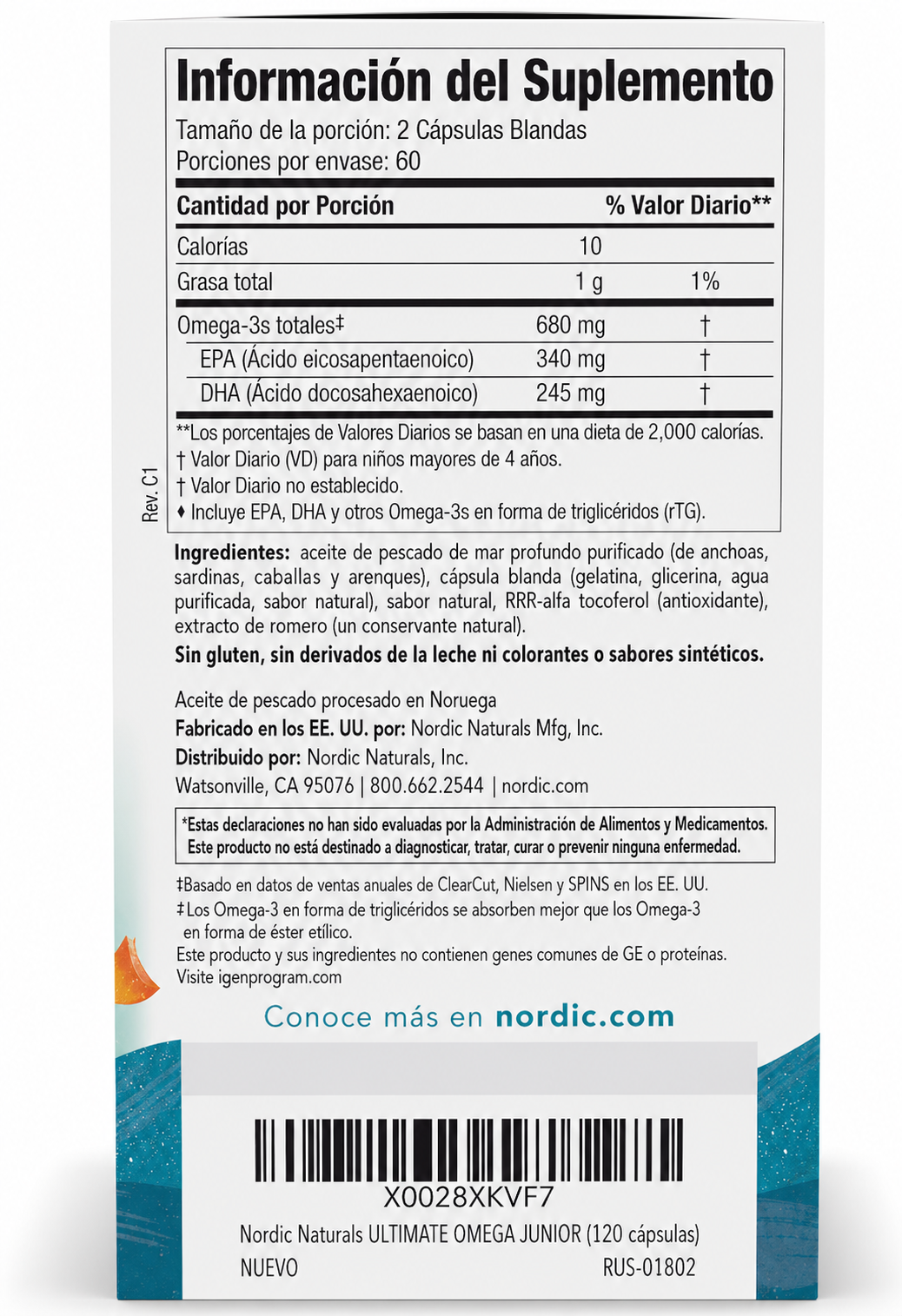 Nordic Naturals Ultimate Omega 3 DHA y EPA 680 mg Salud Cerebral Aprendizaje-2