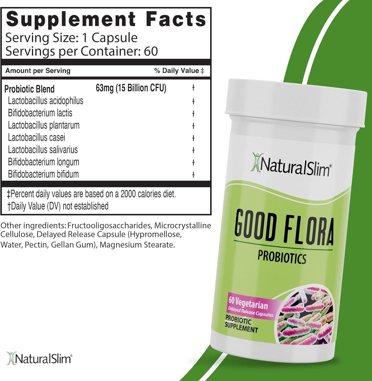 NaturalSlim Good Flora Probiotico salud digestiva Flora apoyo inmunologico Lactobacilus-2