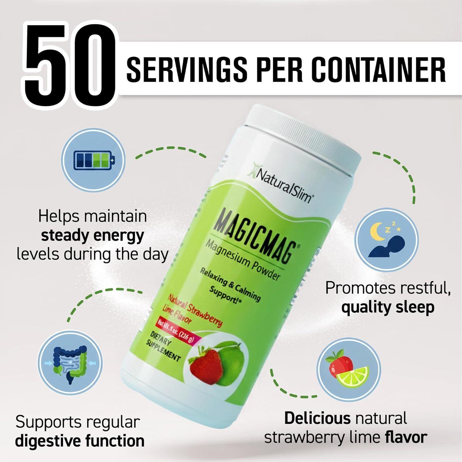 NaturalSlim Magicmag Polvo de citrato de magnesio puro para estres mejora del sue o y estre imiento-2