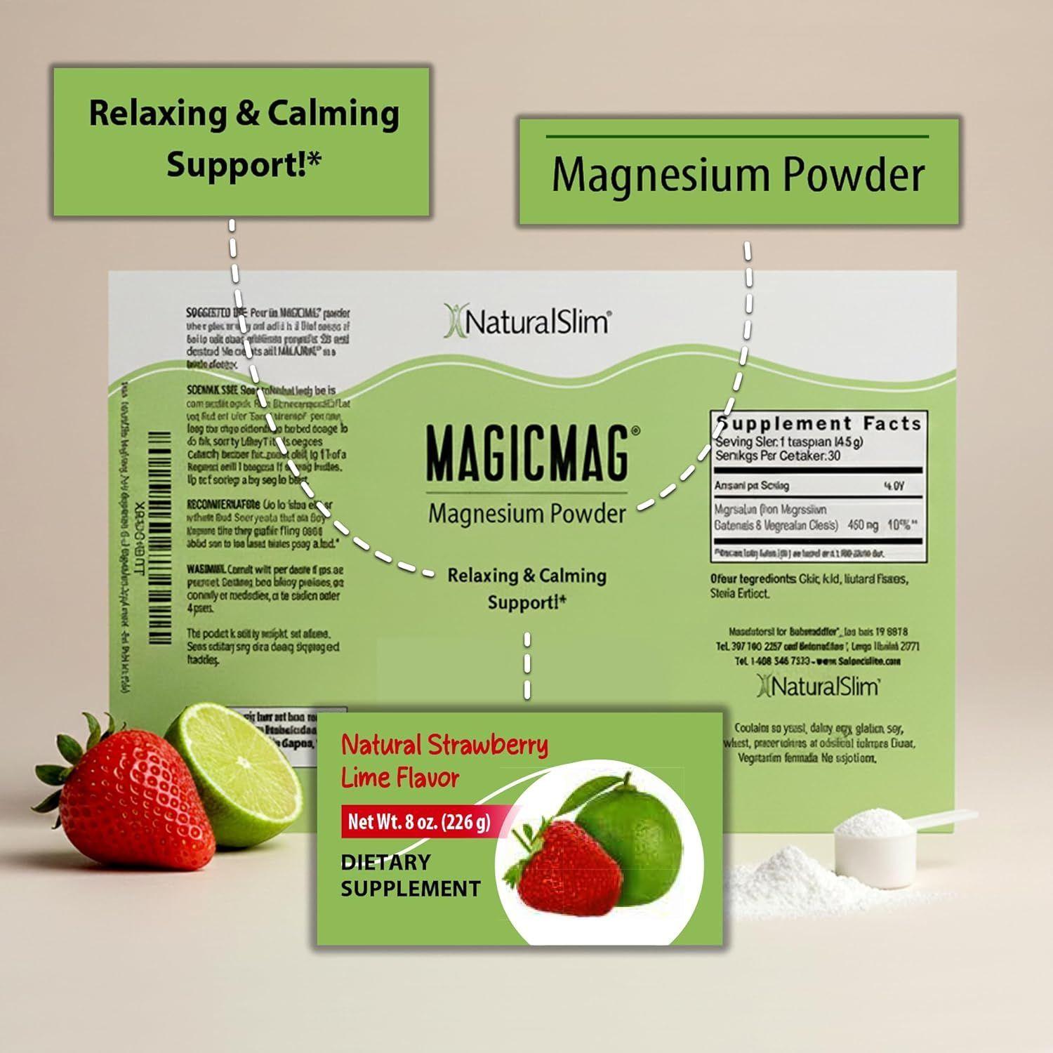 NaturalSlim Magicmag Polvo de citrato de magnesio puro para estres mejora del sue o y estre imiento-3