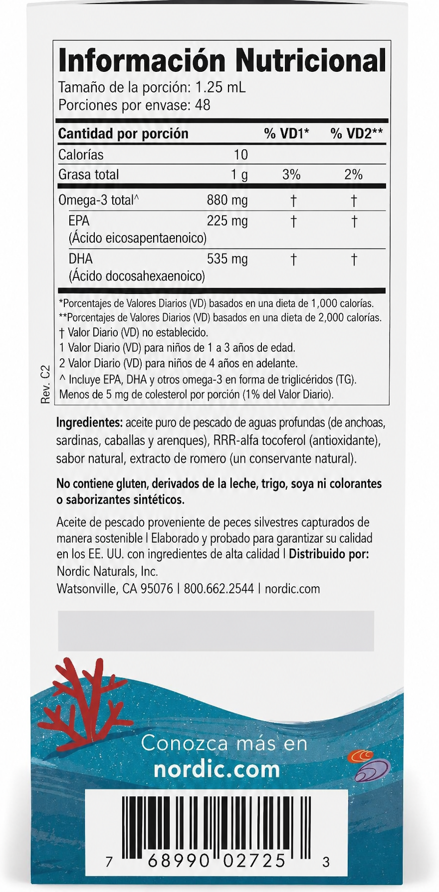 Nordic Naturals Xtra Omega 3 DHA y EPA cognitiva 60 ml-6