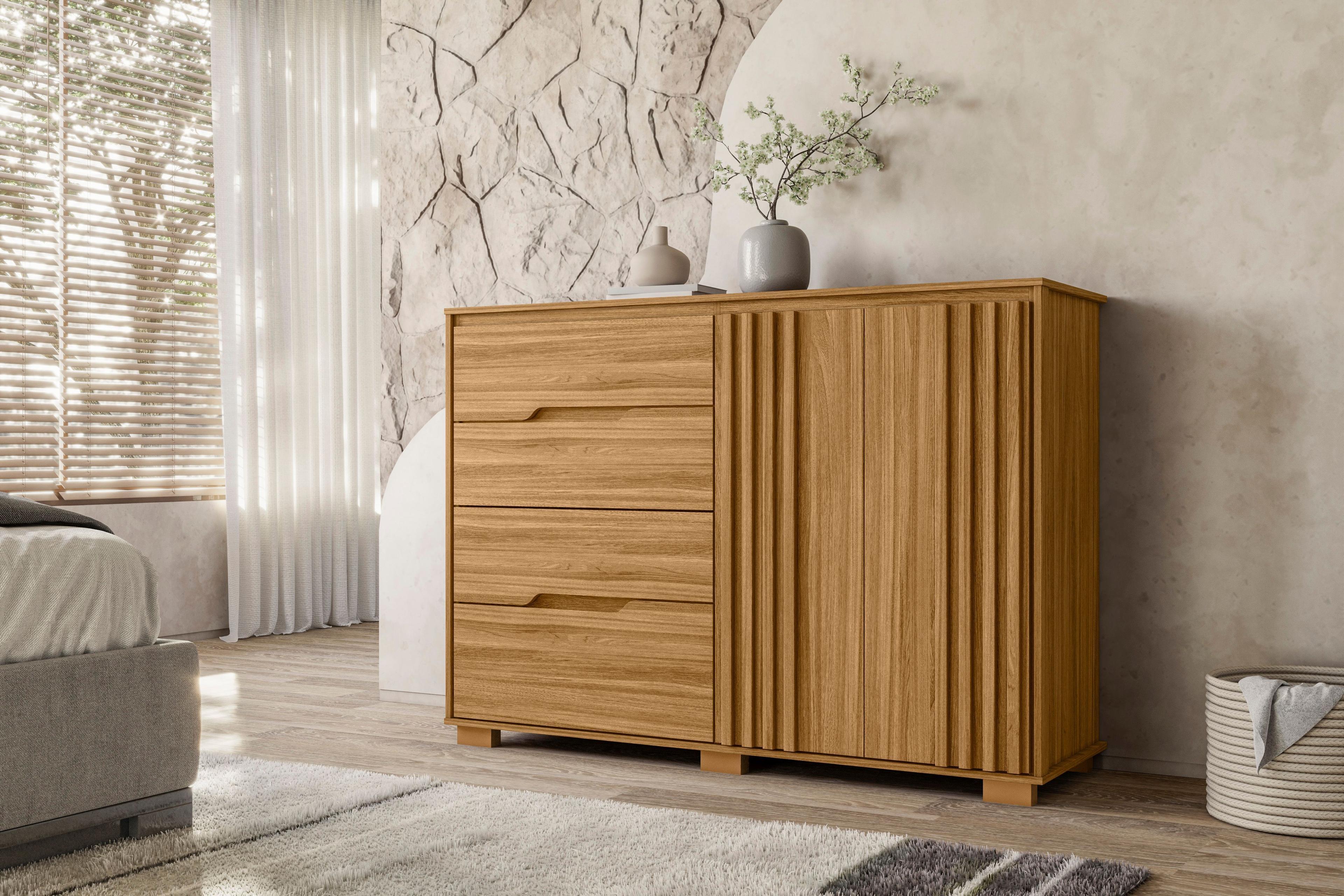 Comoda Luzzia 4 cajones 2 puertas Freijo-2