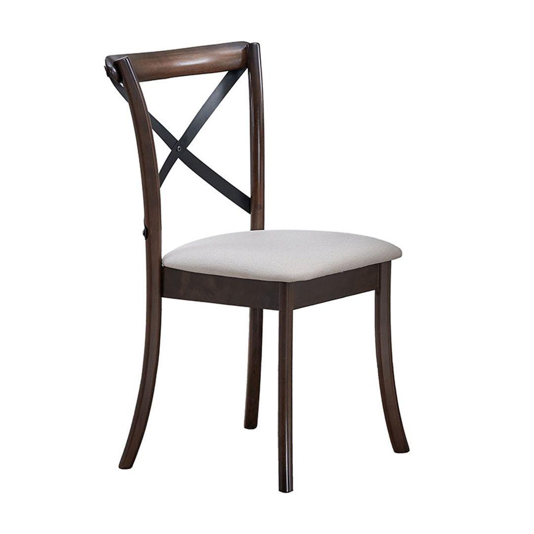 Juego de Comedor Mercedes Chocolate 106 cm 4 Sillas Crossback Marfil-3