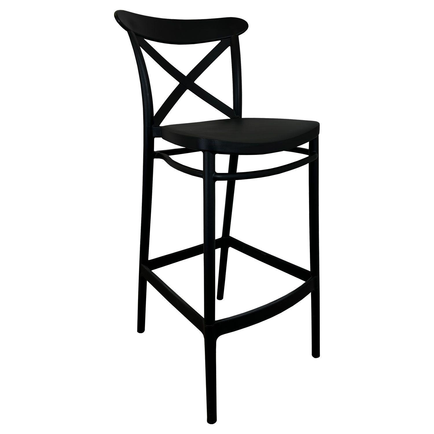 Pack 2 taburetes Bar Crossback negra  106 x 52 x 45 / Alto asiento: 78 cm-2