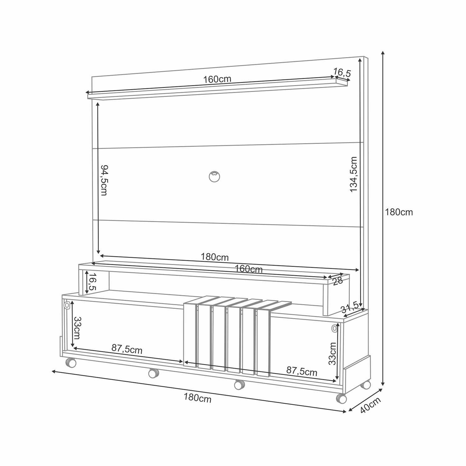 Home TV Amberes 1.8 75" Castaño / Off White-5