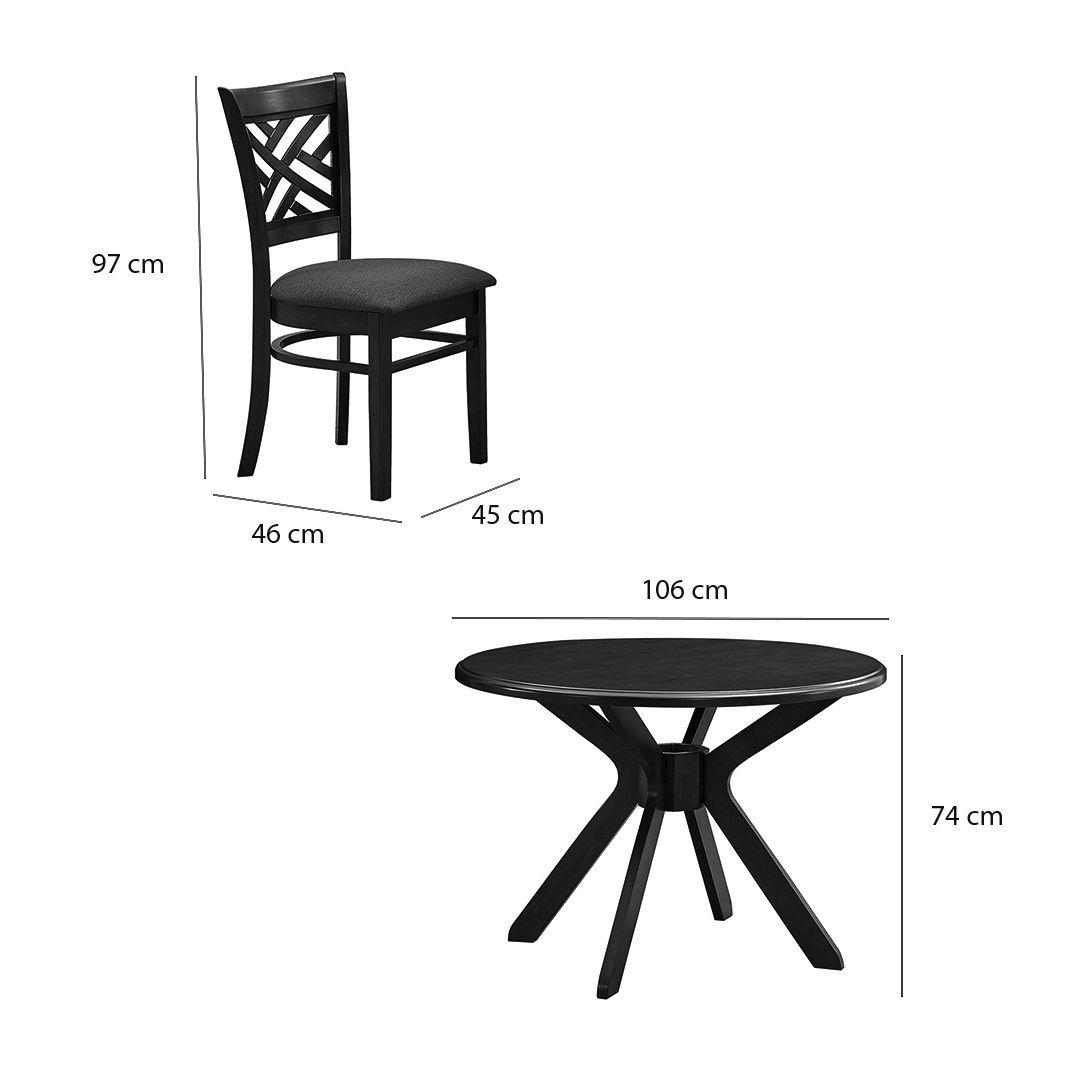 Juego de Comedor Amelie 4 sillas Café-4