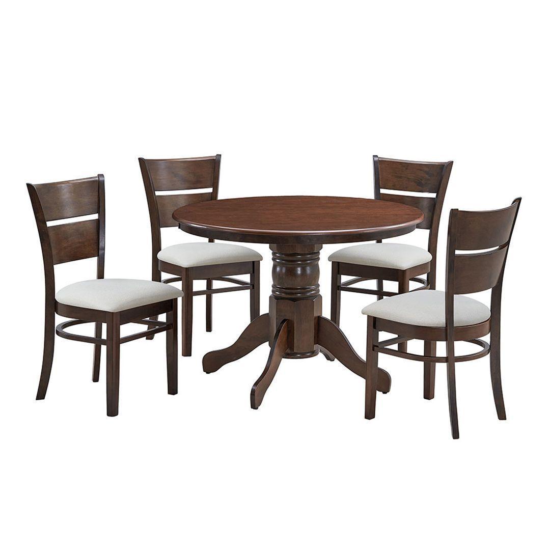 Juego de Comedor Juliette Chocolate 4 sillas Marfil-1