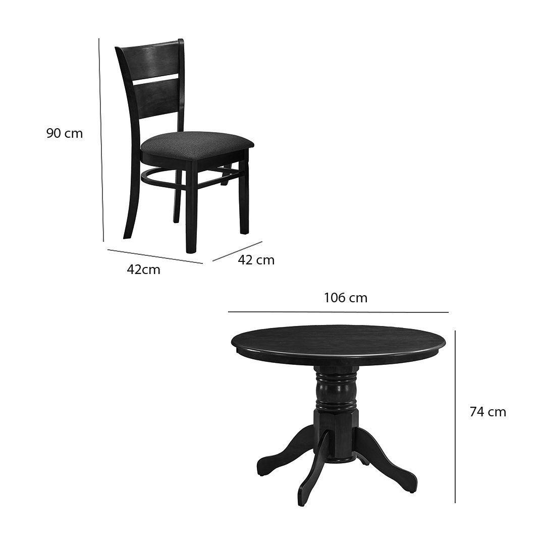 Juego de Comedor Juliette Chocolate 4 sillas Marfil-4