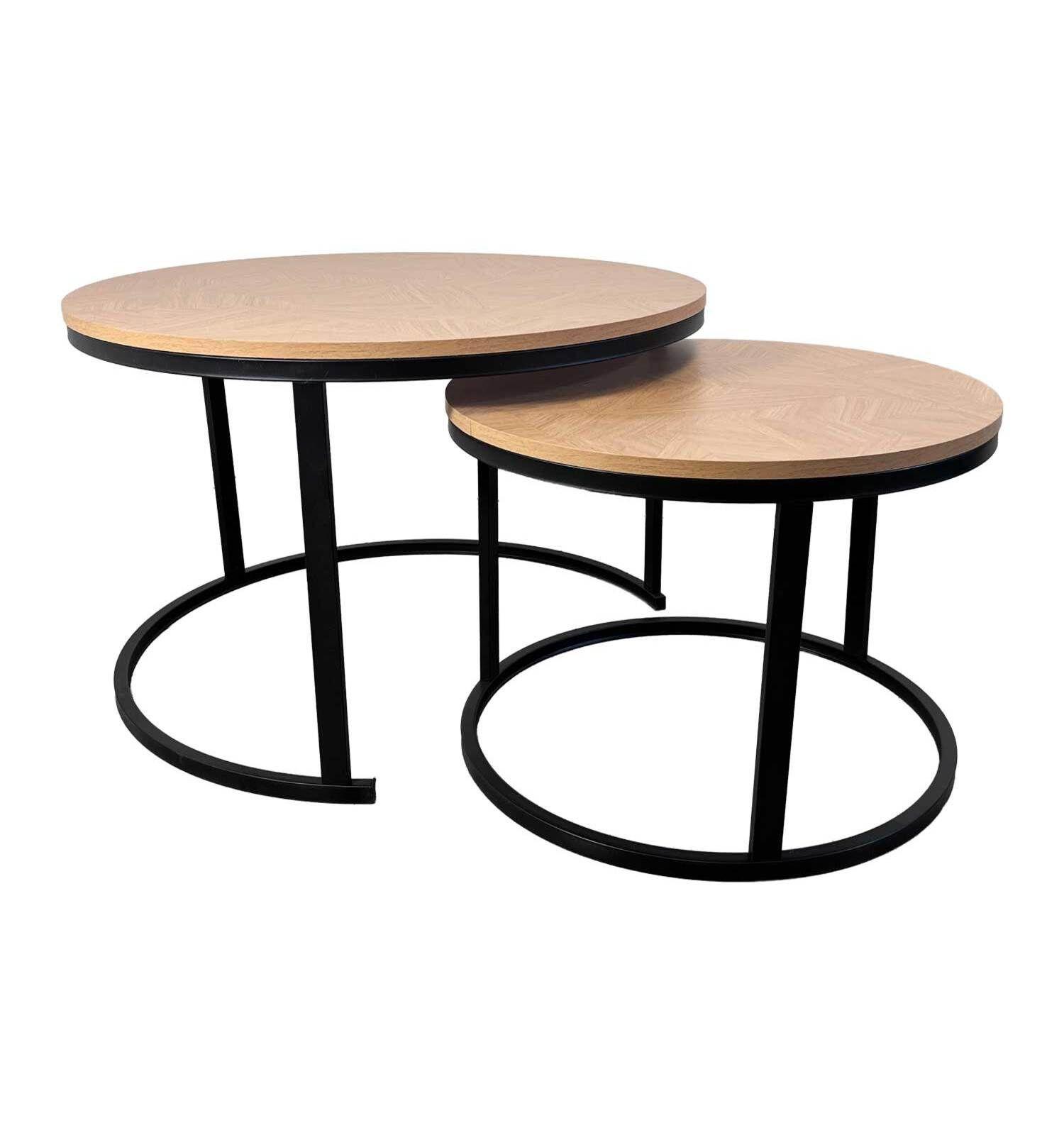 Set de Mesas de Centro Anidadas Café claro Atlanta-2