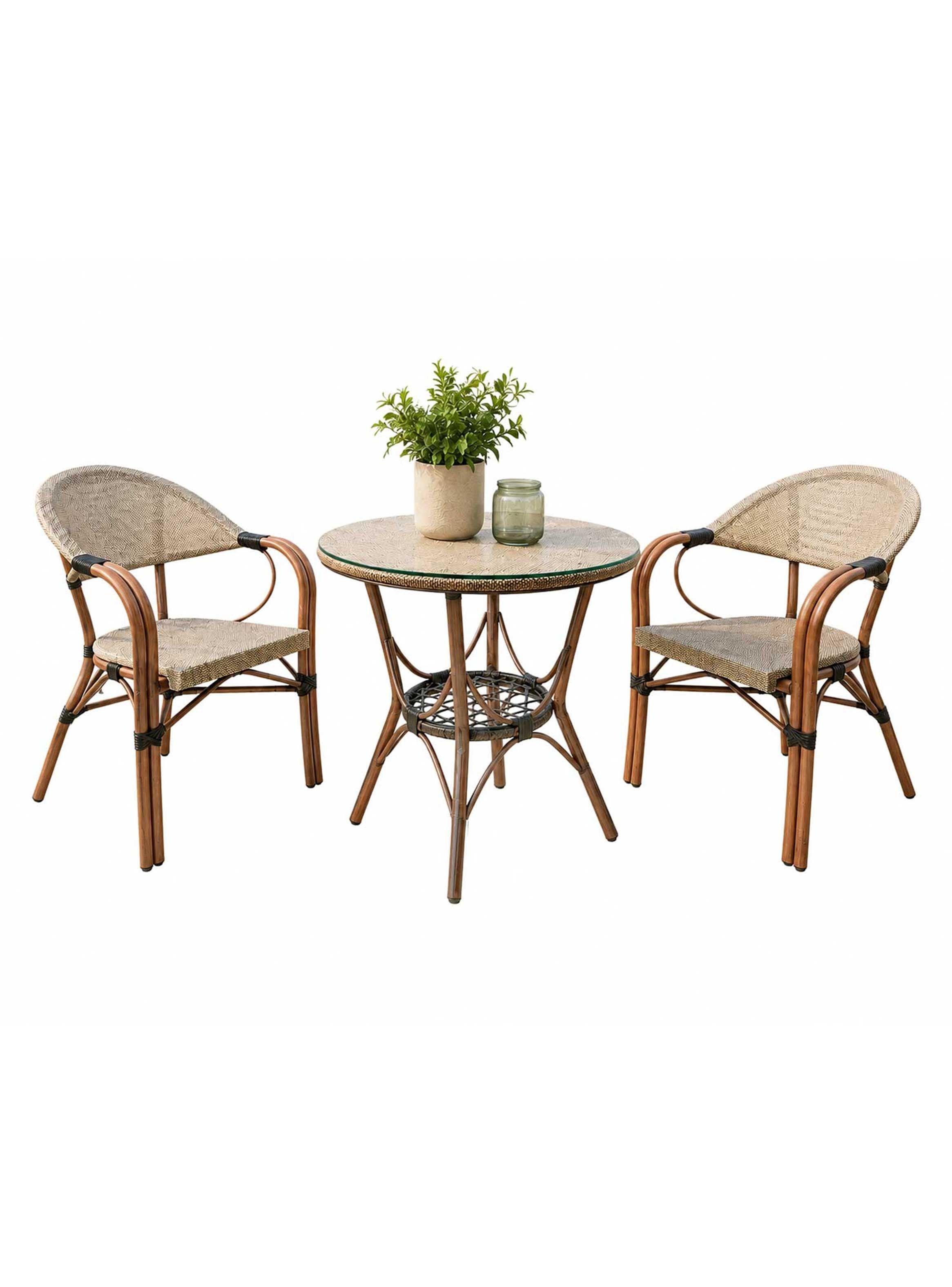 Set de Balcón Parisino Natural 2 Personas-4