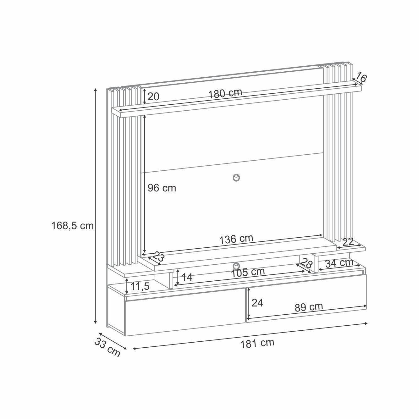 Home Tv Panel Turín  55" 181x169x33 cm-7