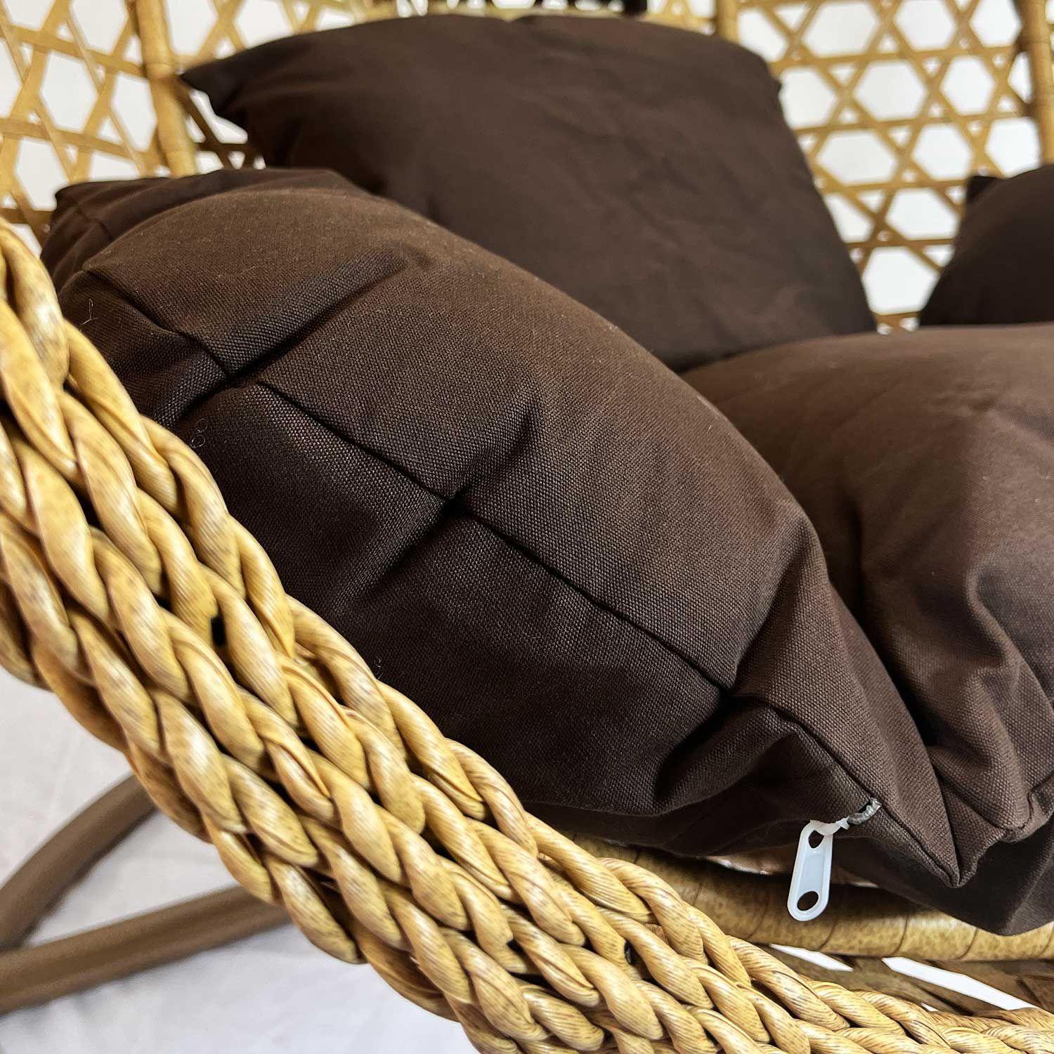 Silla Colgante Hawái M Caramelo Cojín Café-5