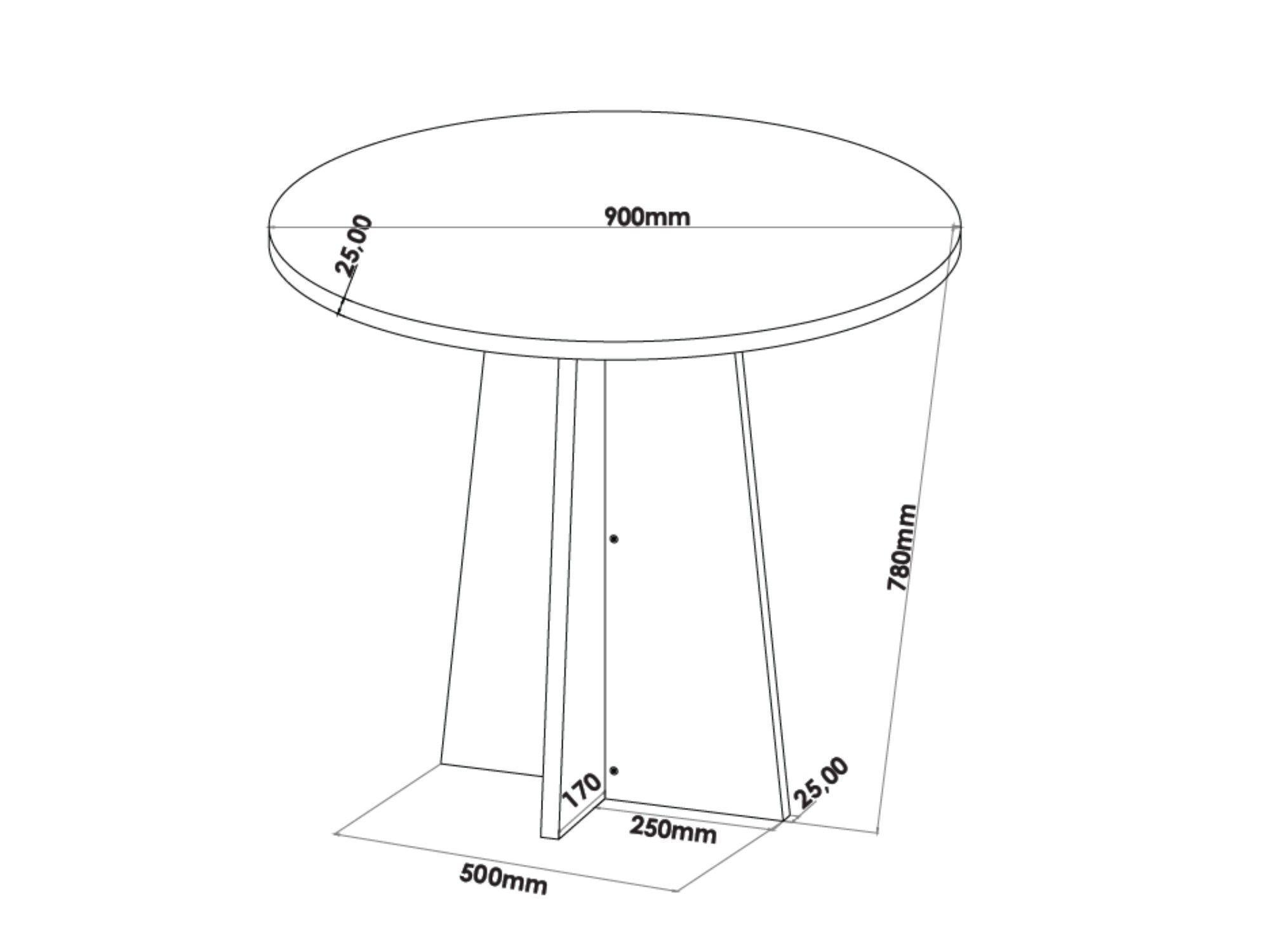 Juego de comedor redondo 4 sillas Imperio Beige 78 x 90 x 90-2