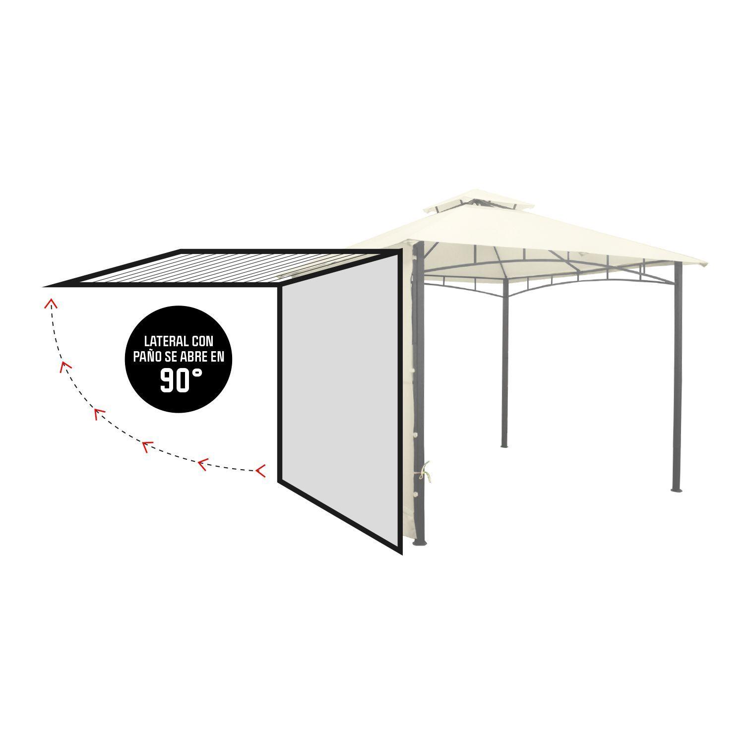 Pérgola con Lateral 3x3mt Marfil-5