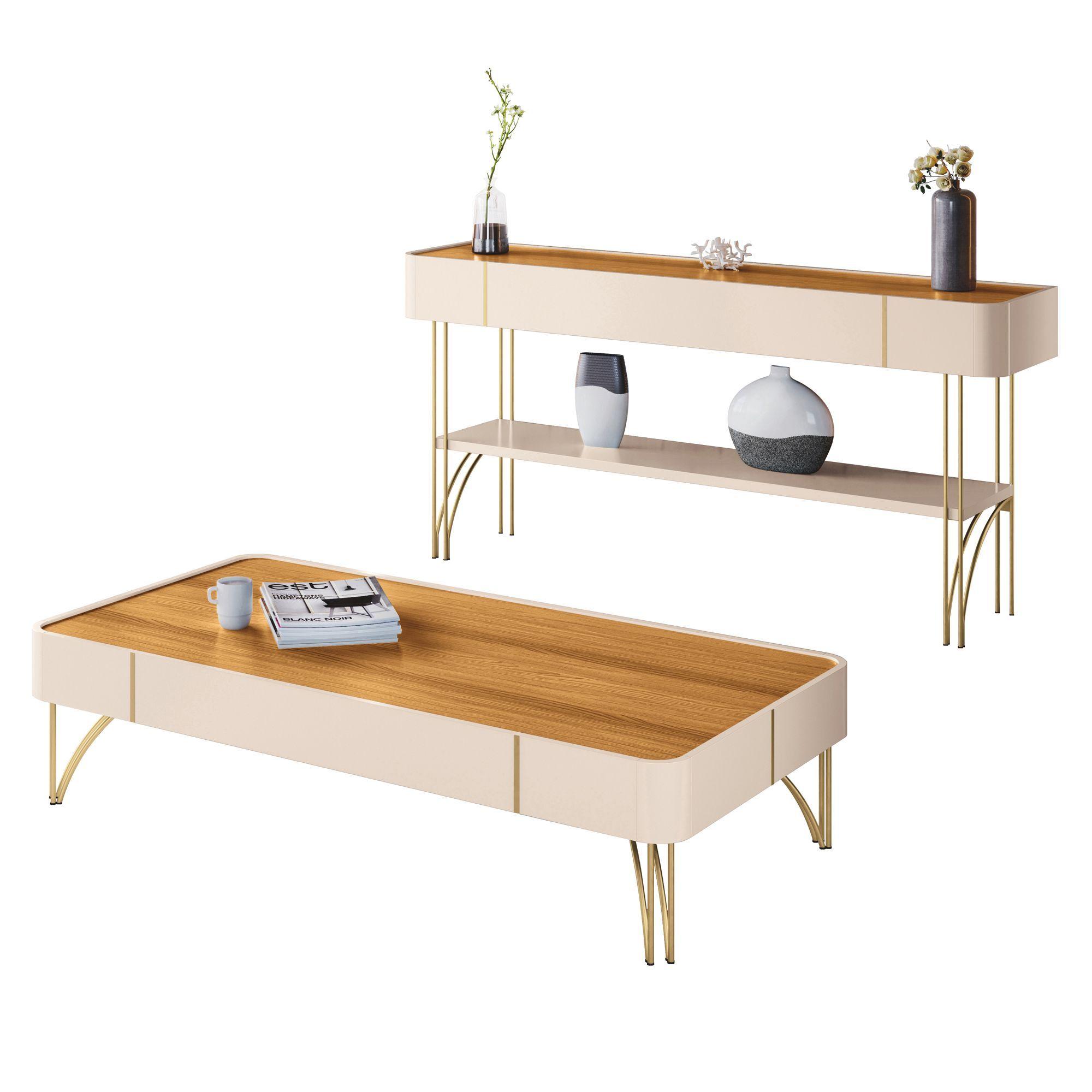 Mesa de centro Doncella Off white Cinamomo-6