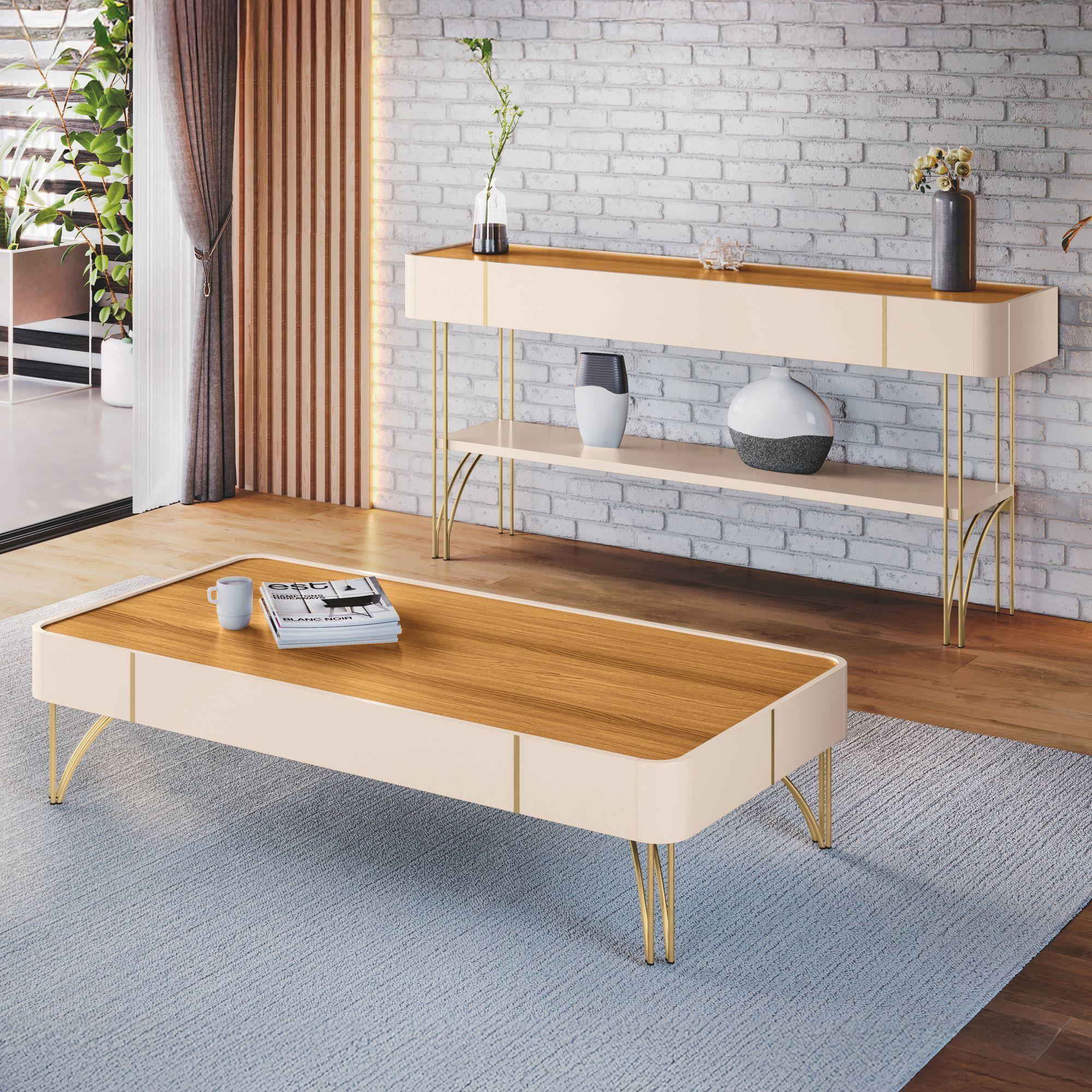 Mesa de centro Doncella Off white Cinamomo-7