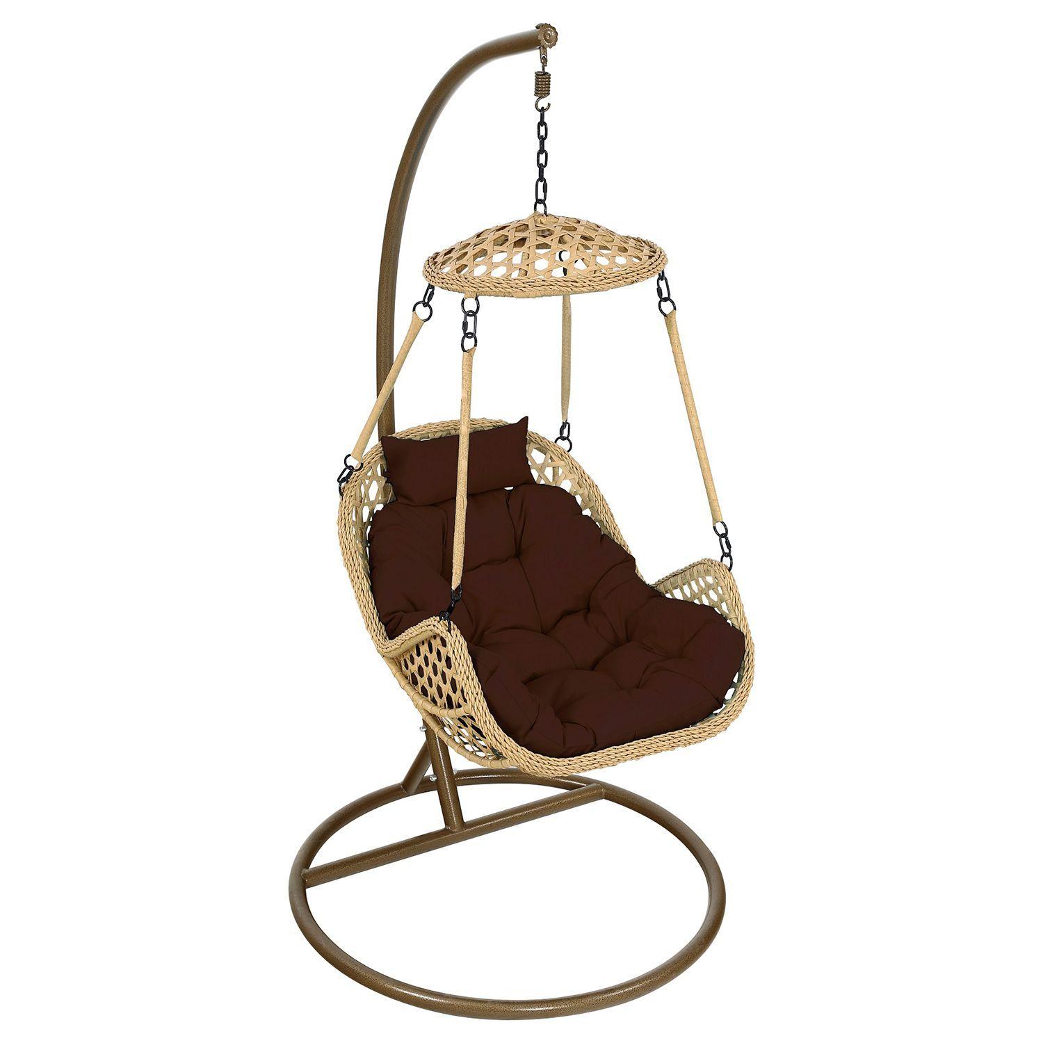 Silla Colgante Nipona Caramelo Cojín Café-0