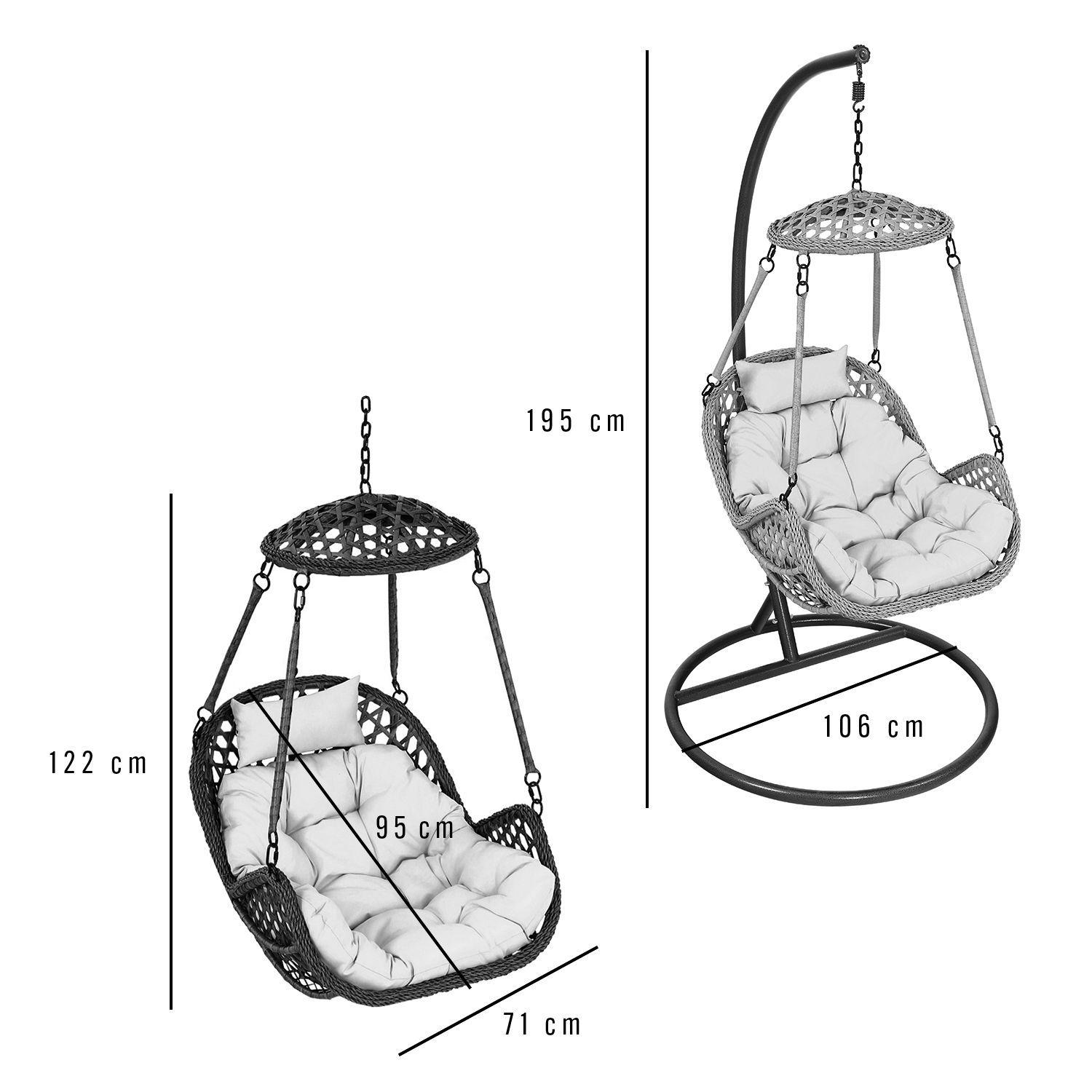 Silla Colgante Nipona Caramelo Cojín Café-2